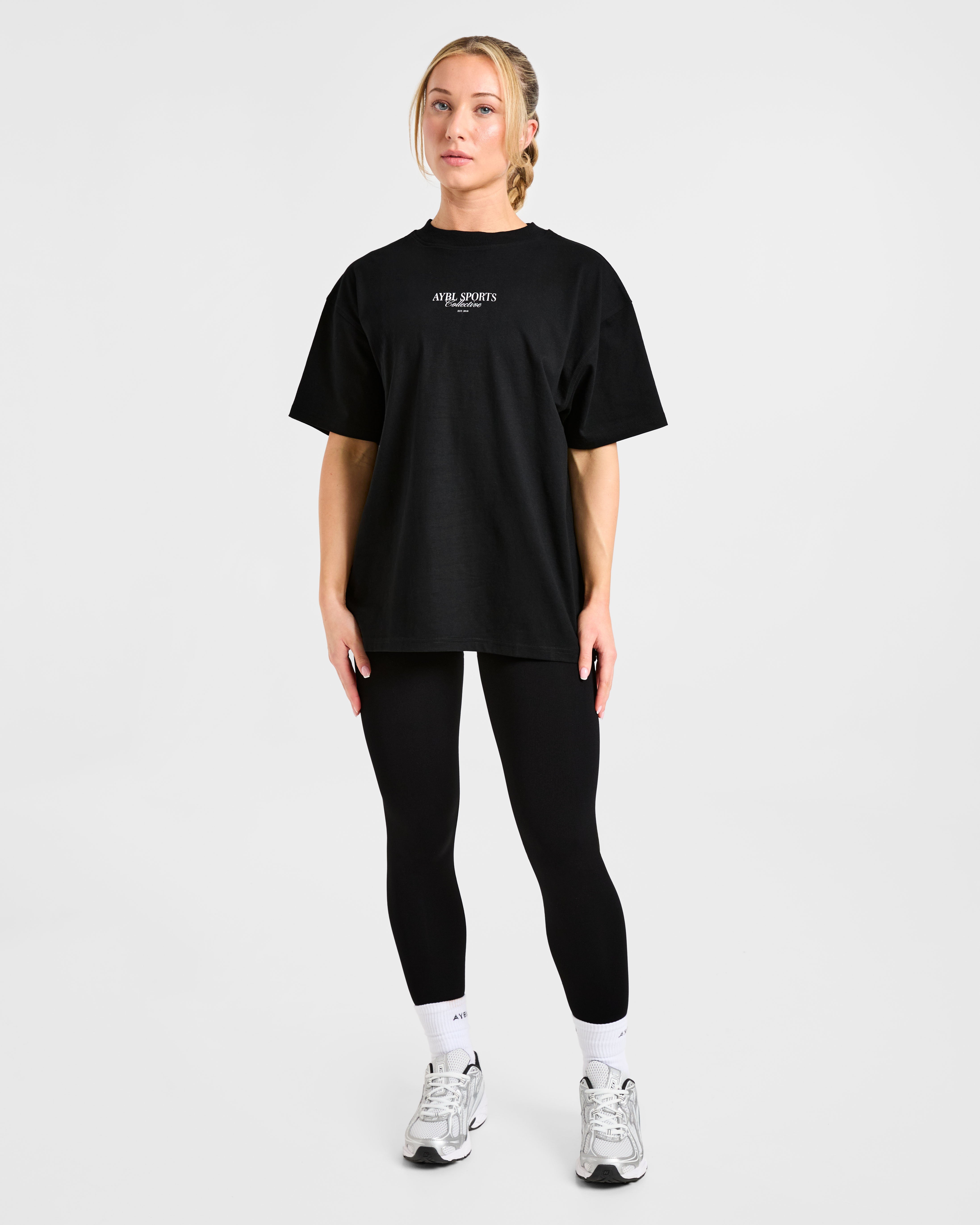 Sports Collective Oversized T Shirt - Noir