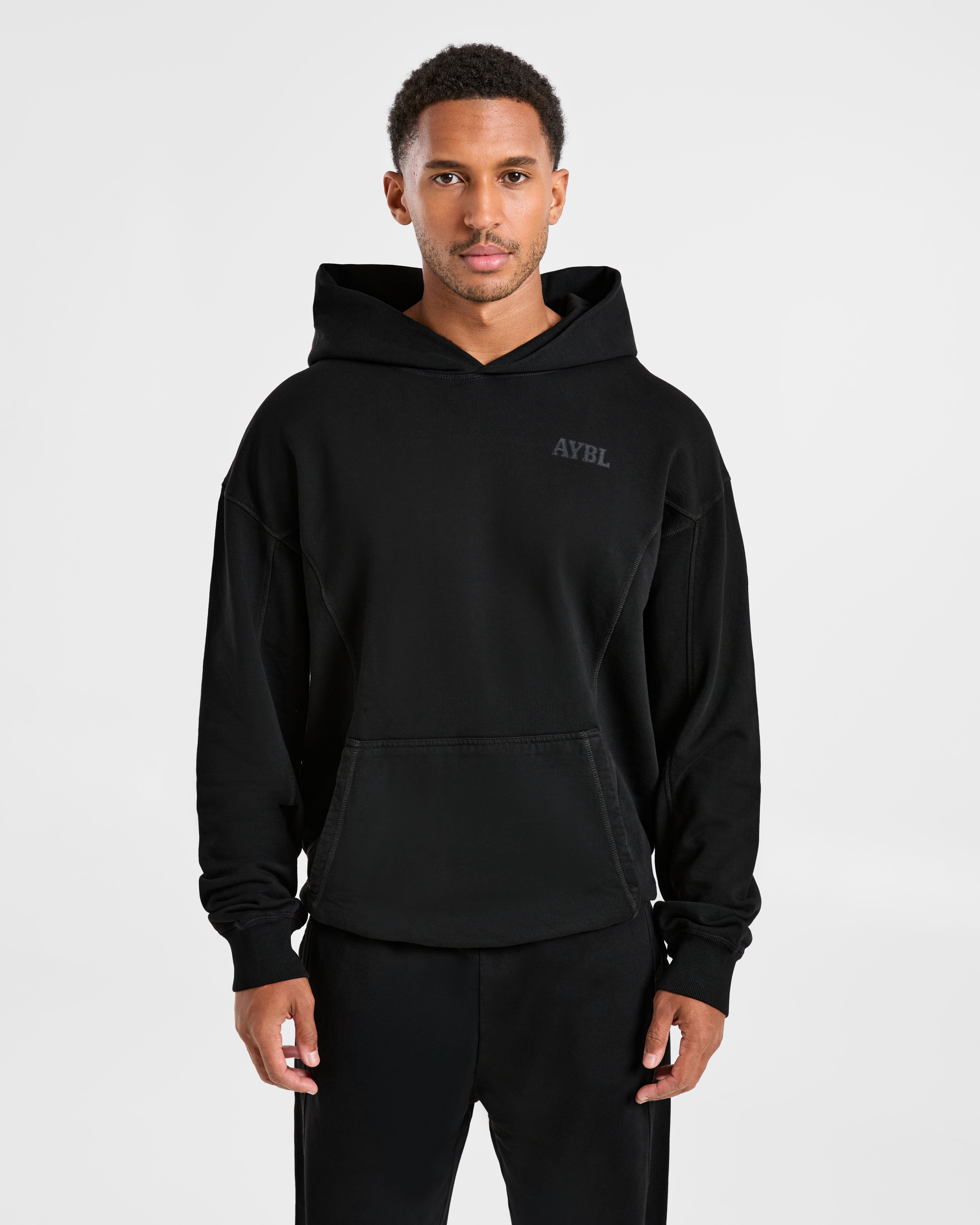 Lift Club Distressed Hoodie - Noir/Charcoal