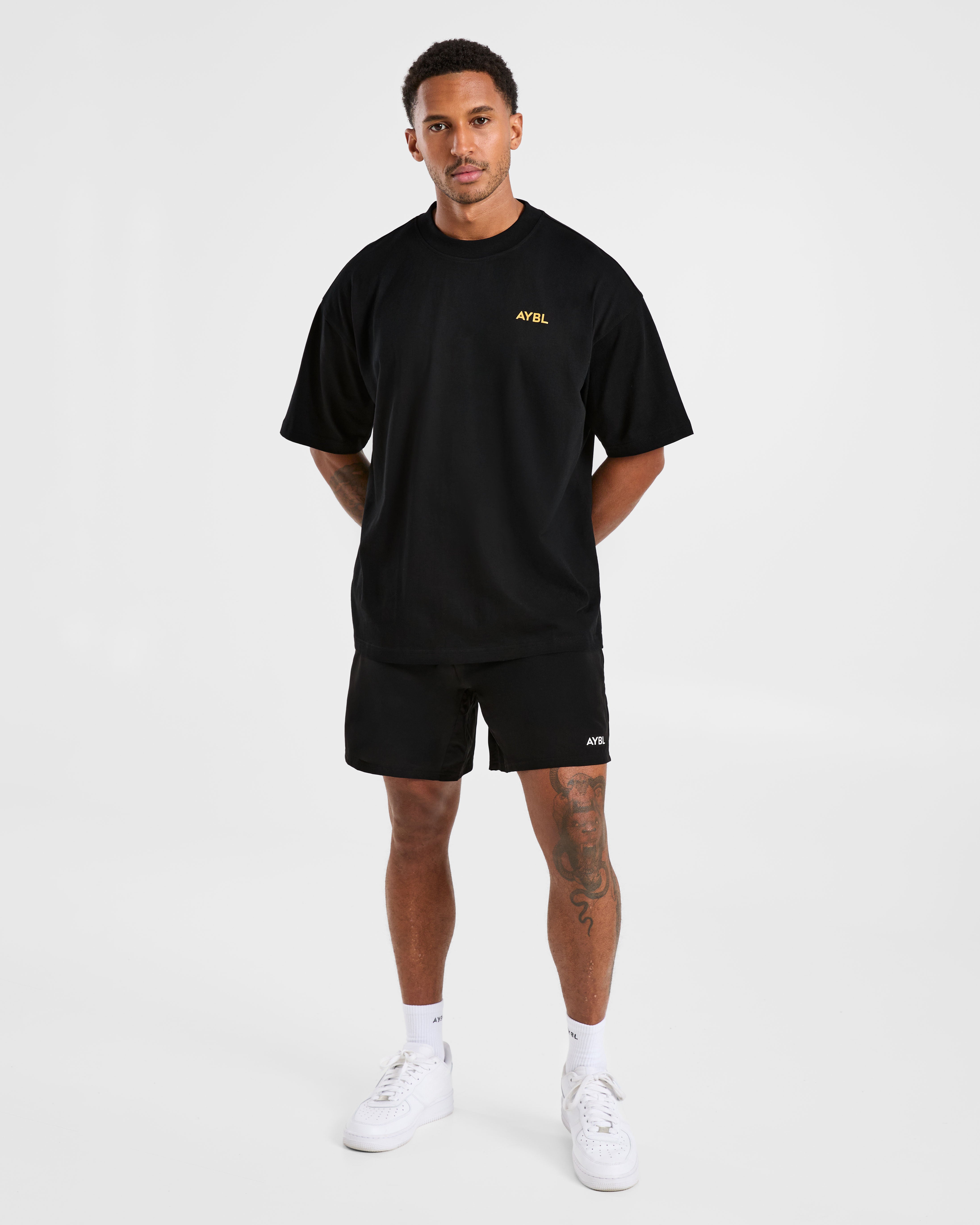 Essential Oversized T Shirt - Noir/Mango Jaune