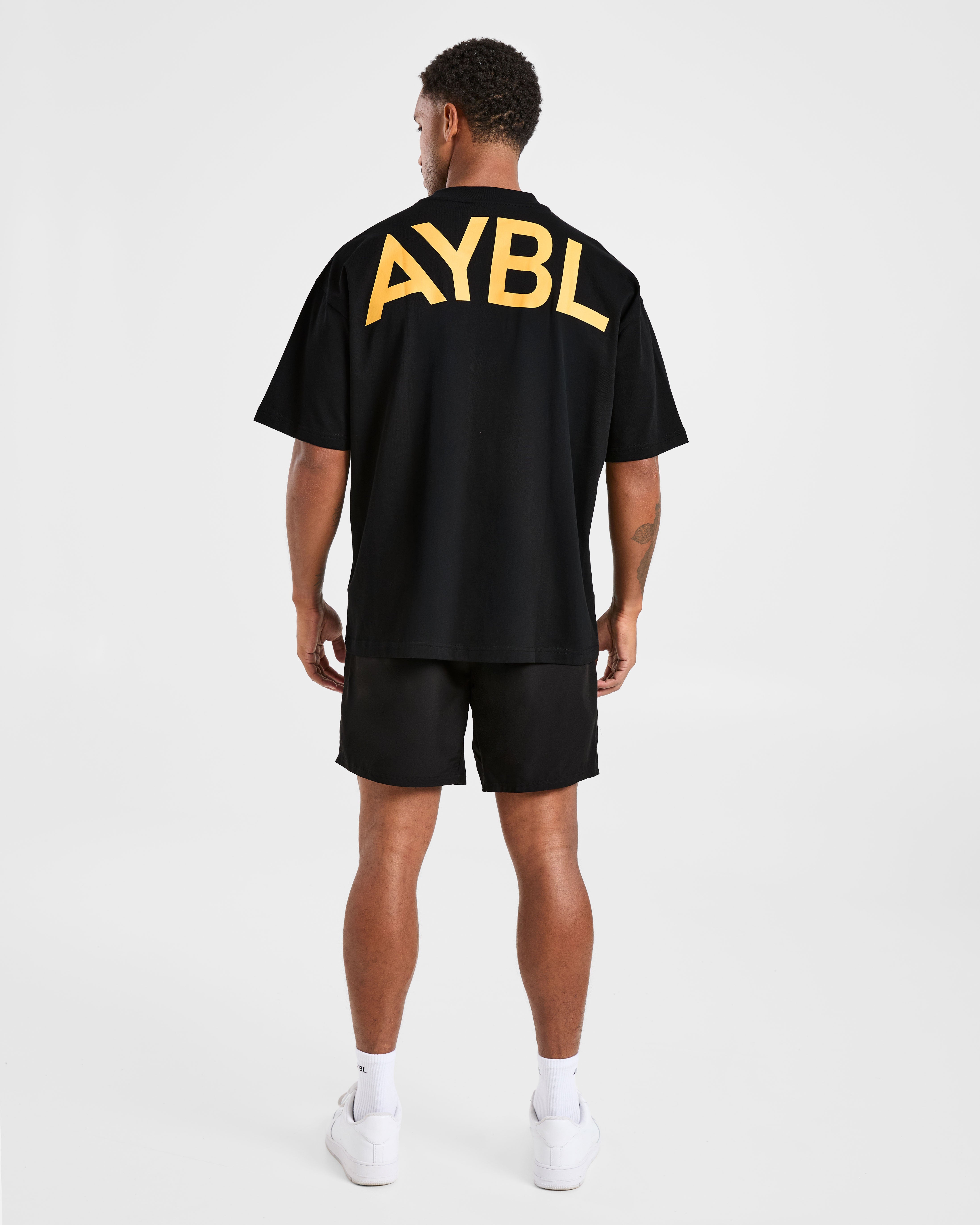 Essential Oversized T Shirt - Noir/Mango Jaune