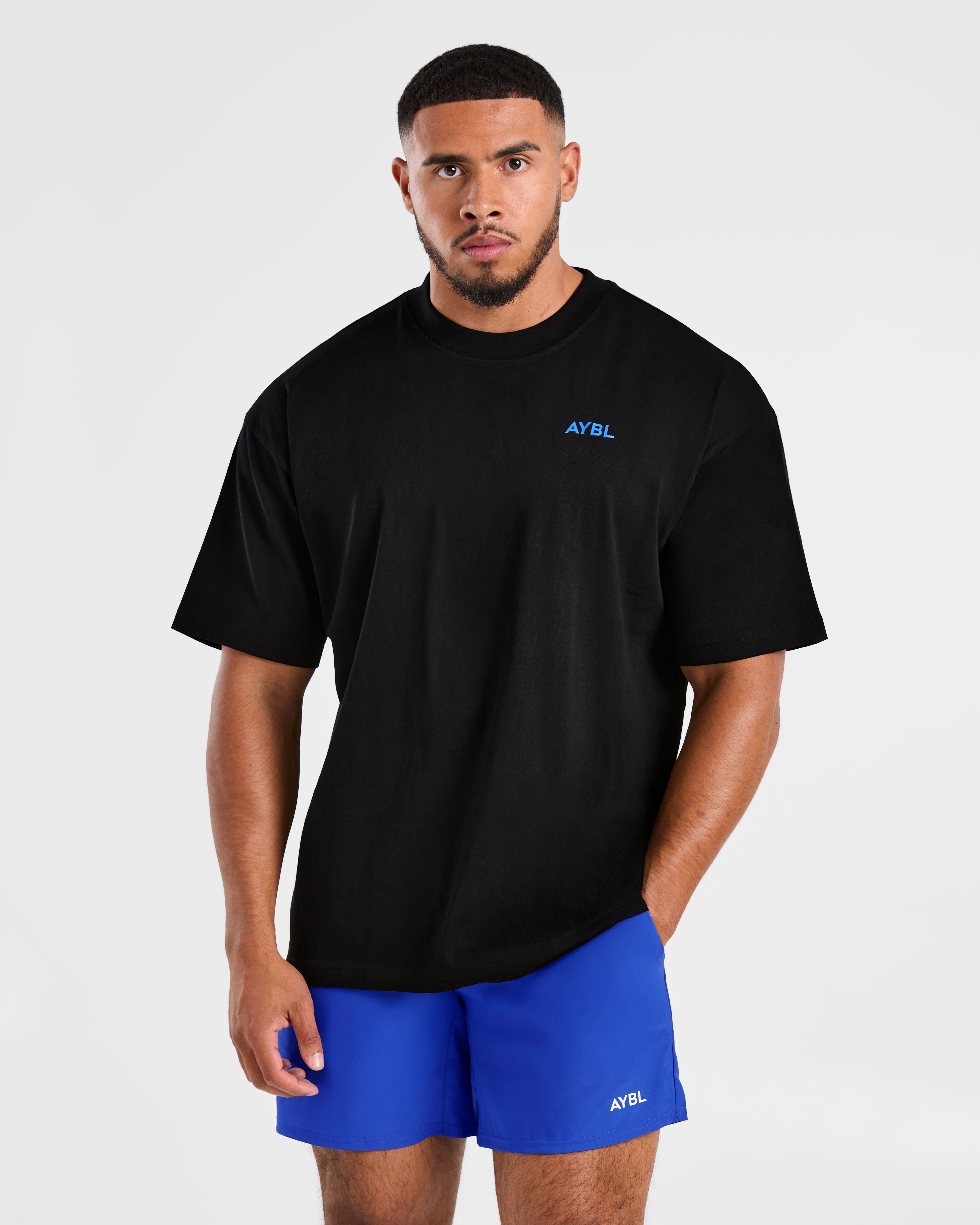 Essential Oversized T Shirt - Noir/Cobalt