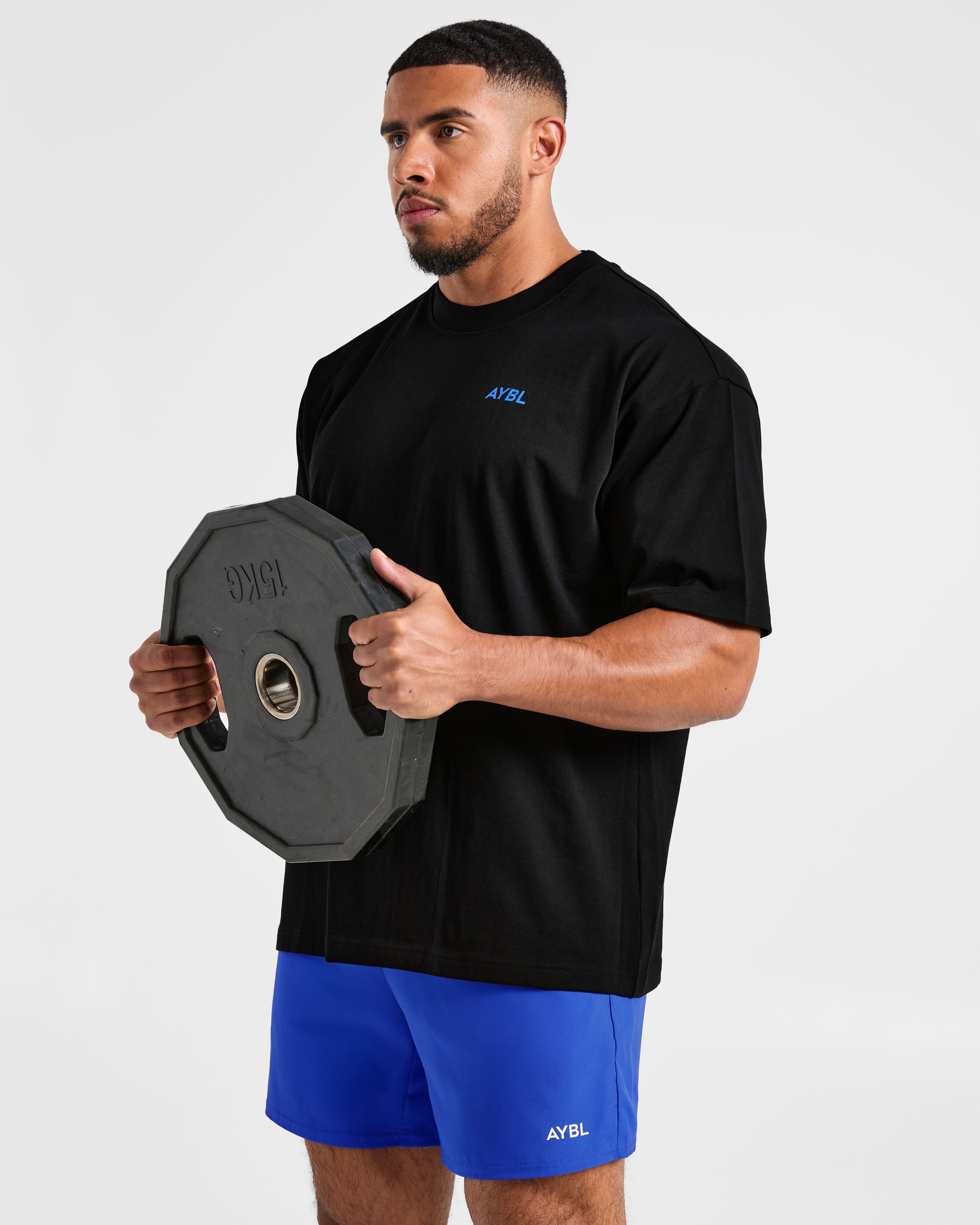 Essential Oversized T Shirt - Noir/Cobalt