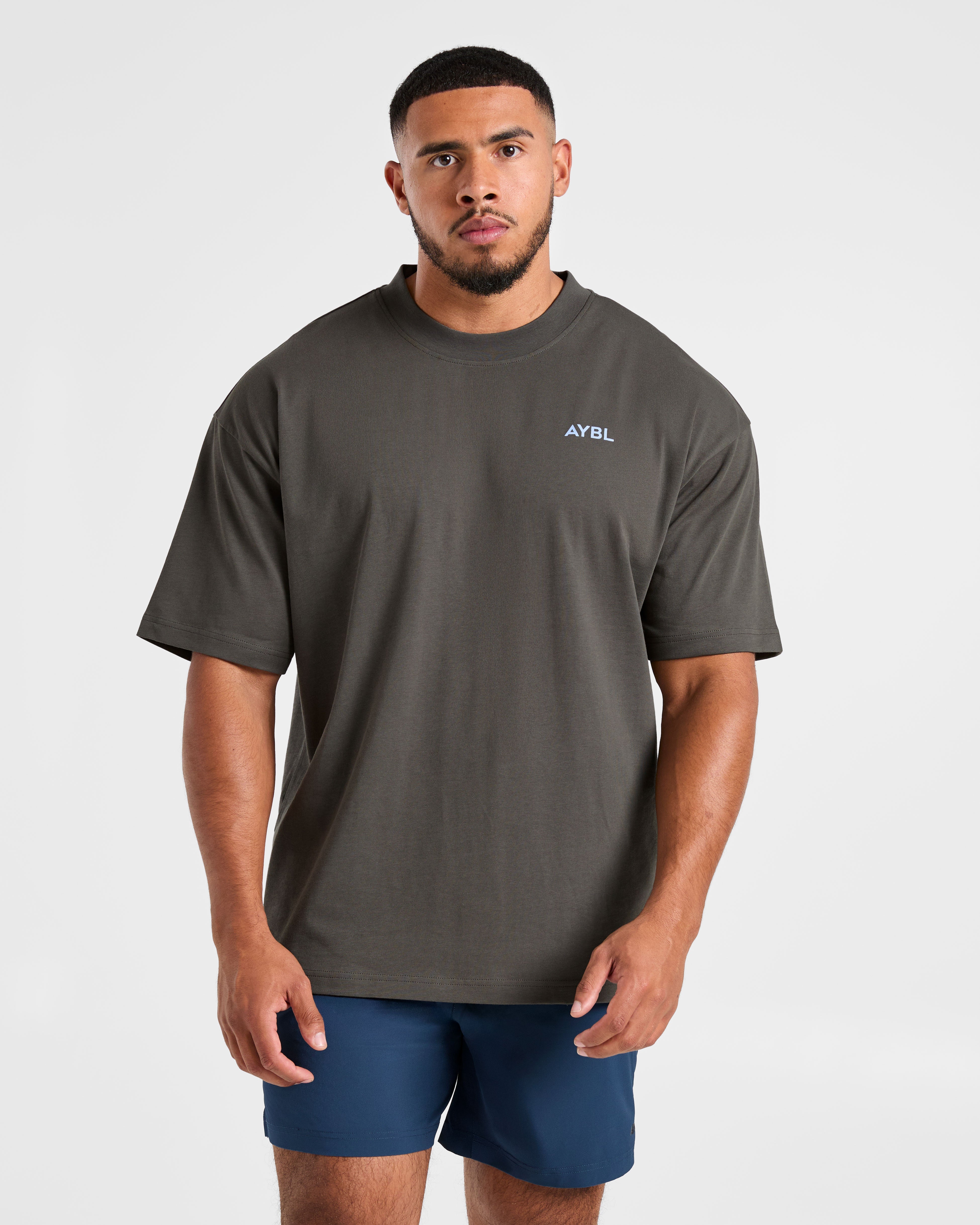 Essential Oversized T Shirt - Charcoal/Cornflower Bleu