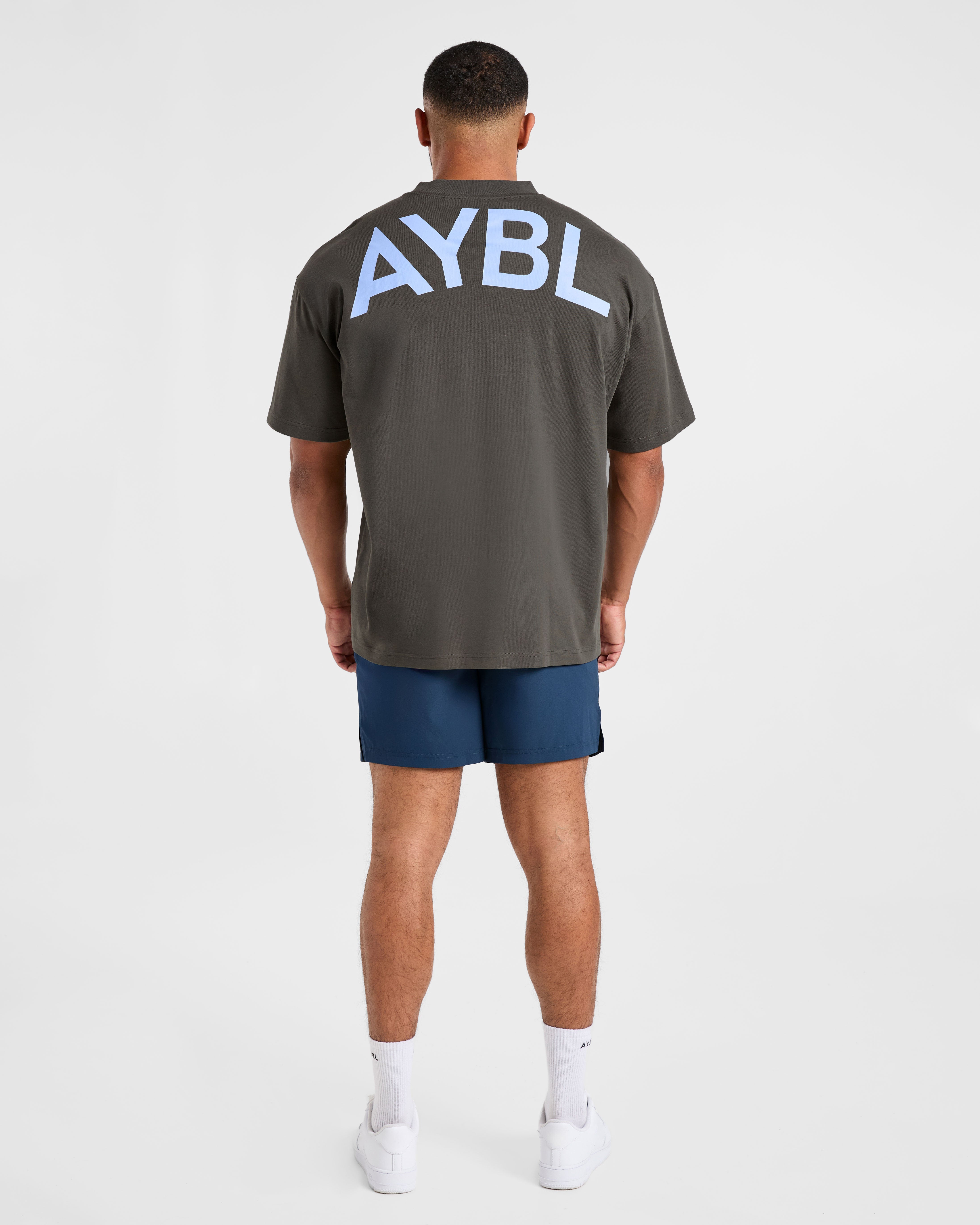 Essential Oversized T Shirt - Charcoal/Cornflower Bleu