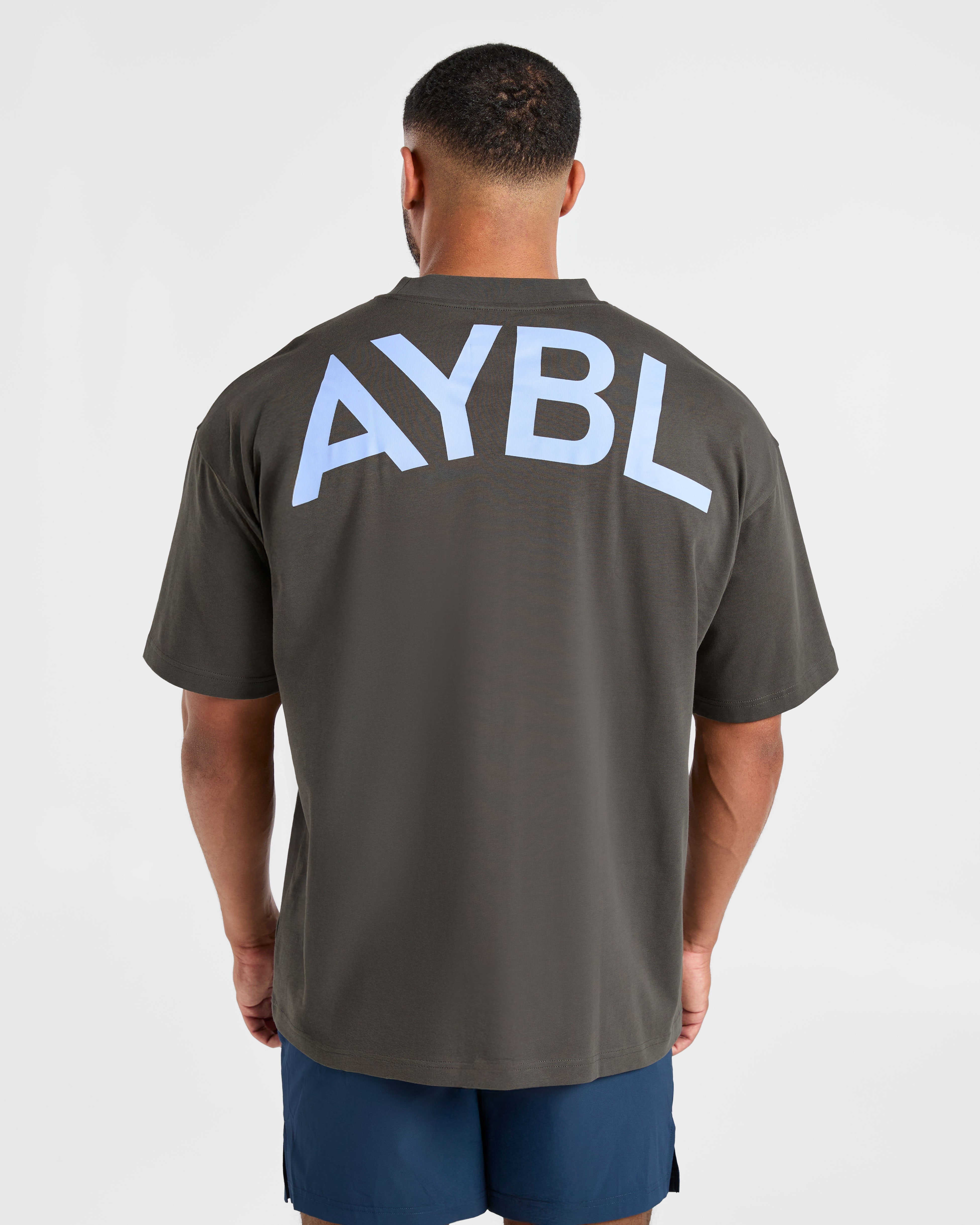 Essential Oversized T Shirt - Charcoal/Cornflower Bleu