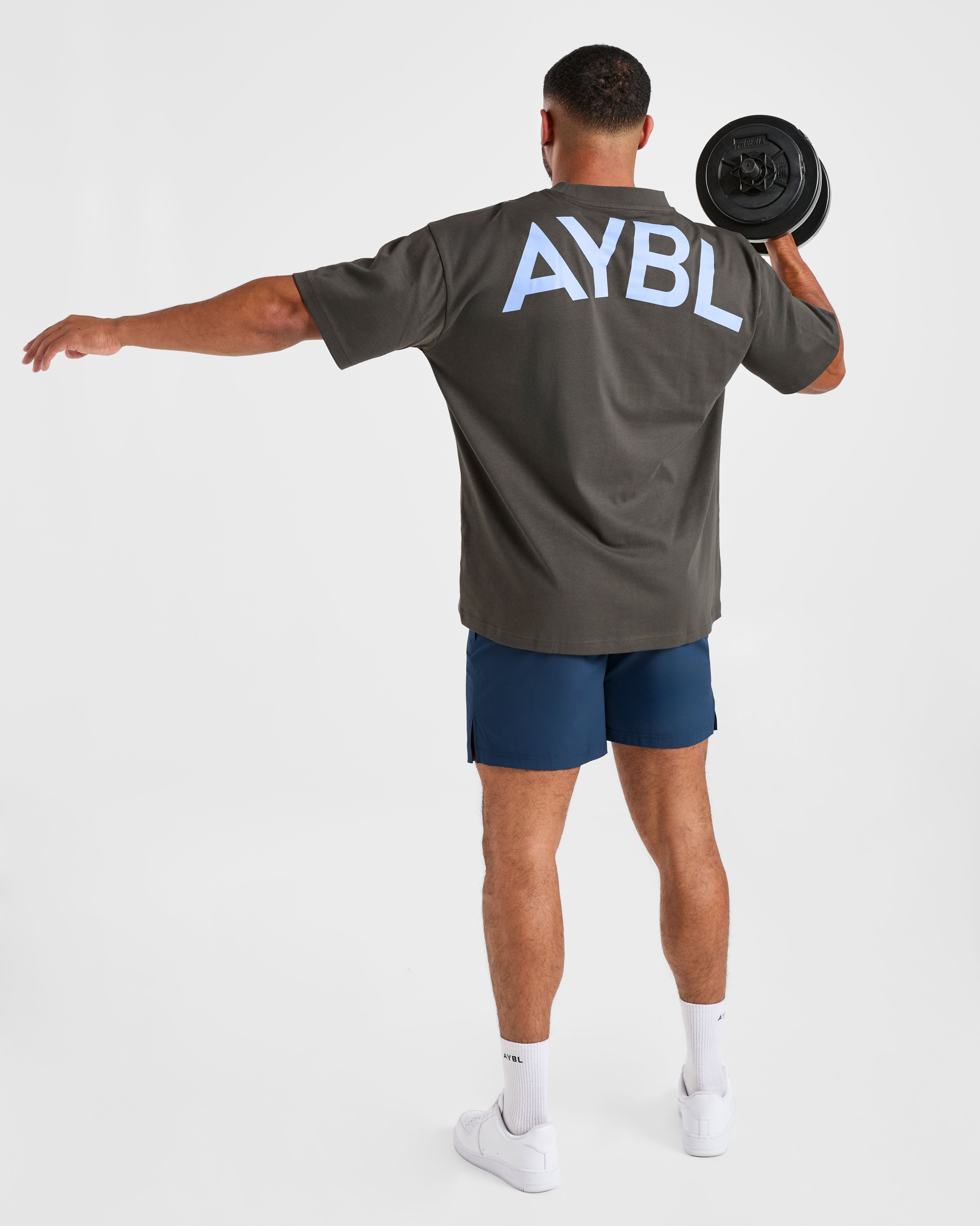 Essential Oversized T Shirt - Charcoal/Cornflower Bleu