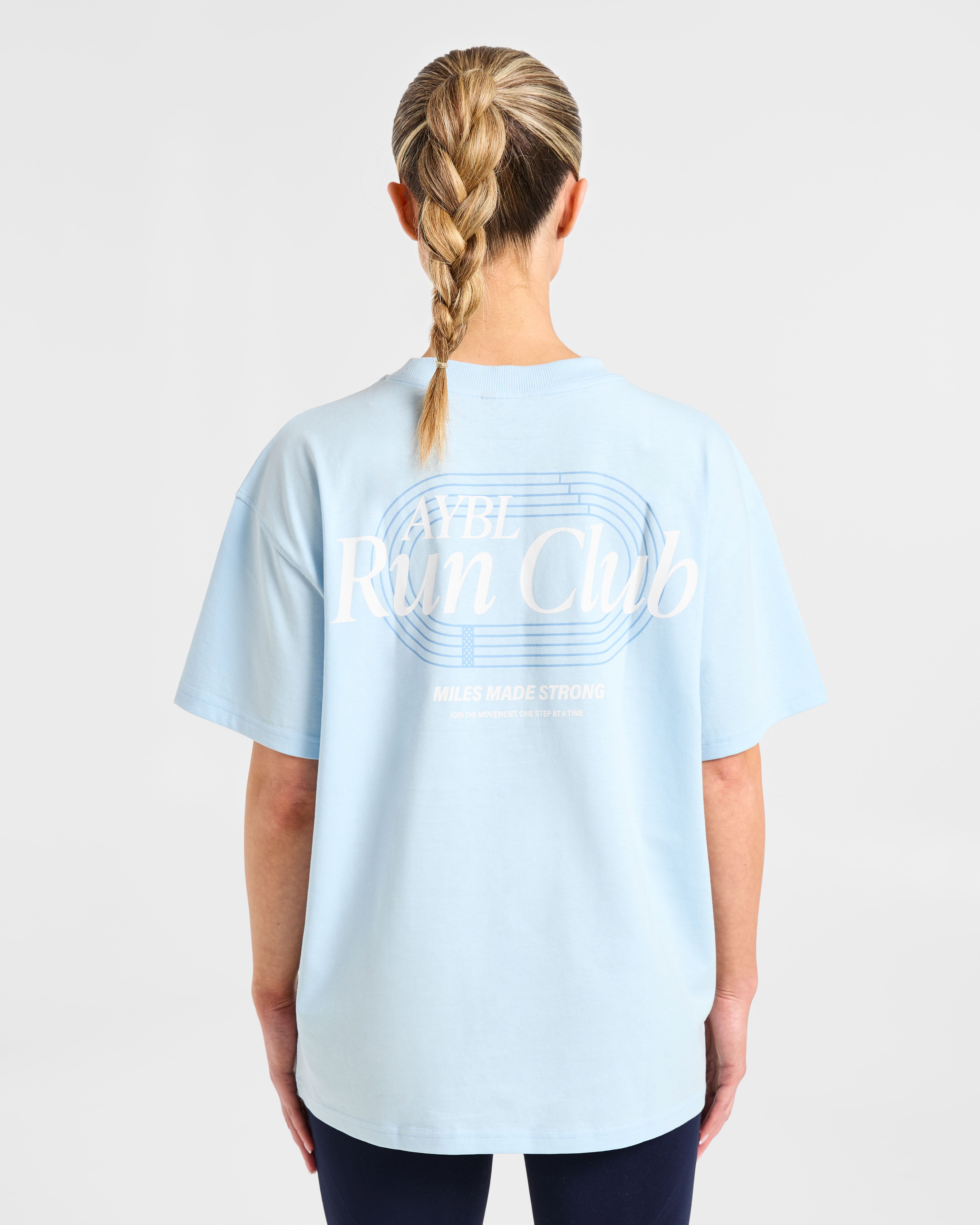 Run Club Oversized T Shirt - Bleu