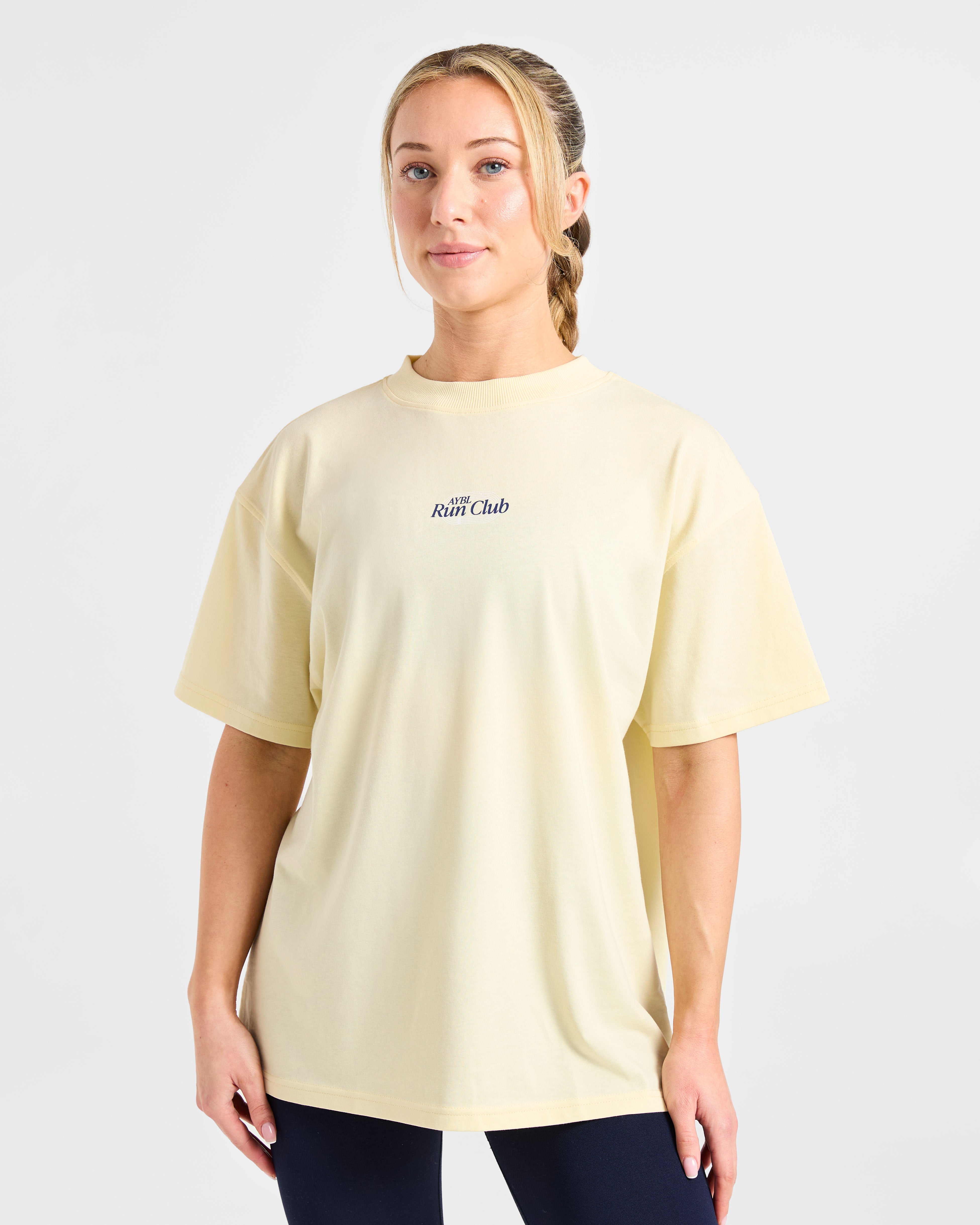 Run Club Oversized T Shirt - Butter Jaune
