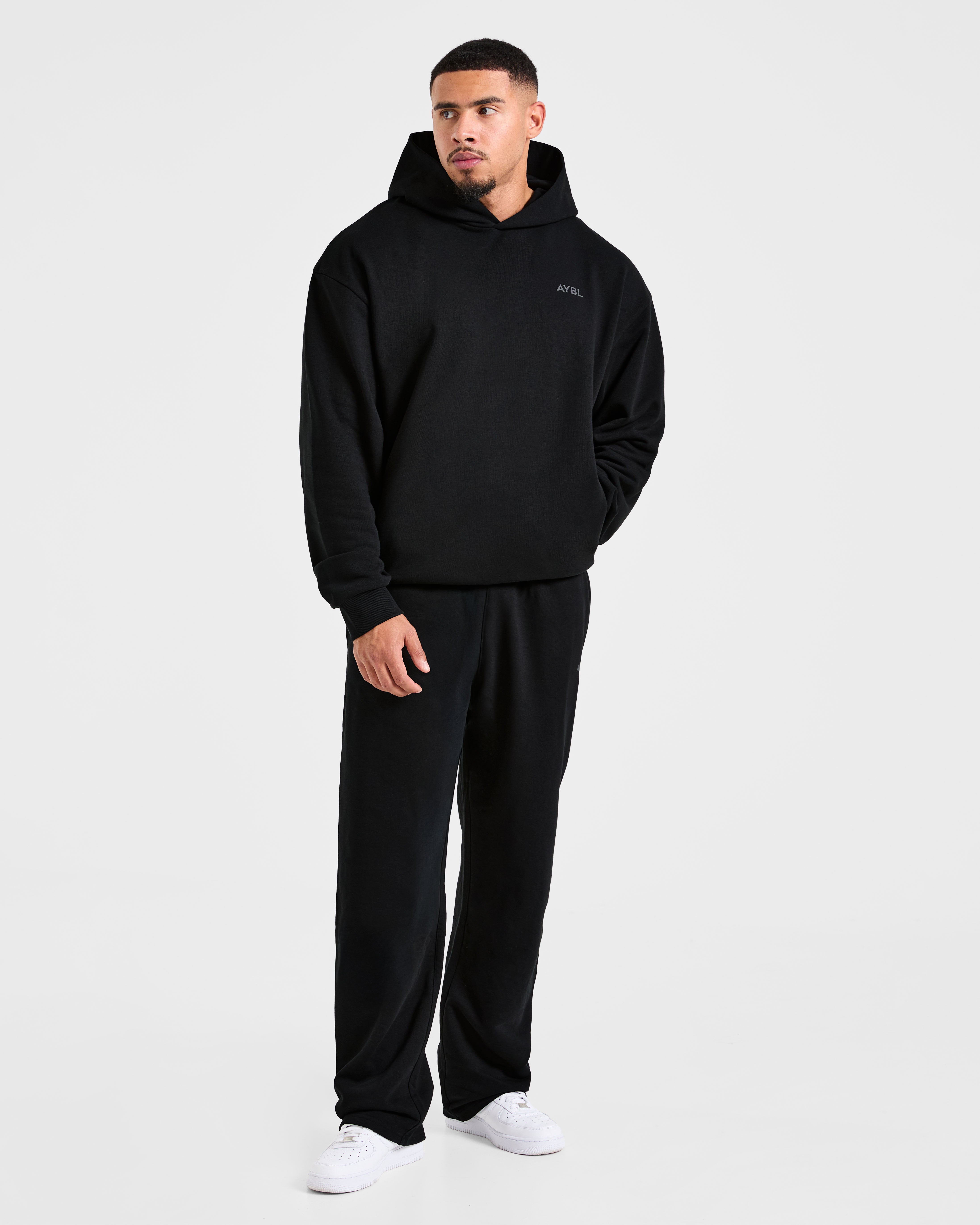 Essential Oversized Graphic Hoodie - Noir