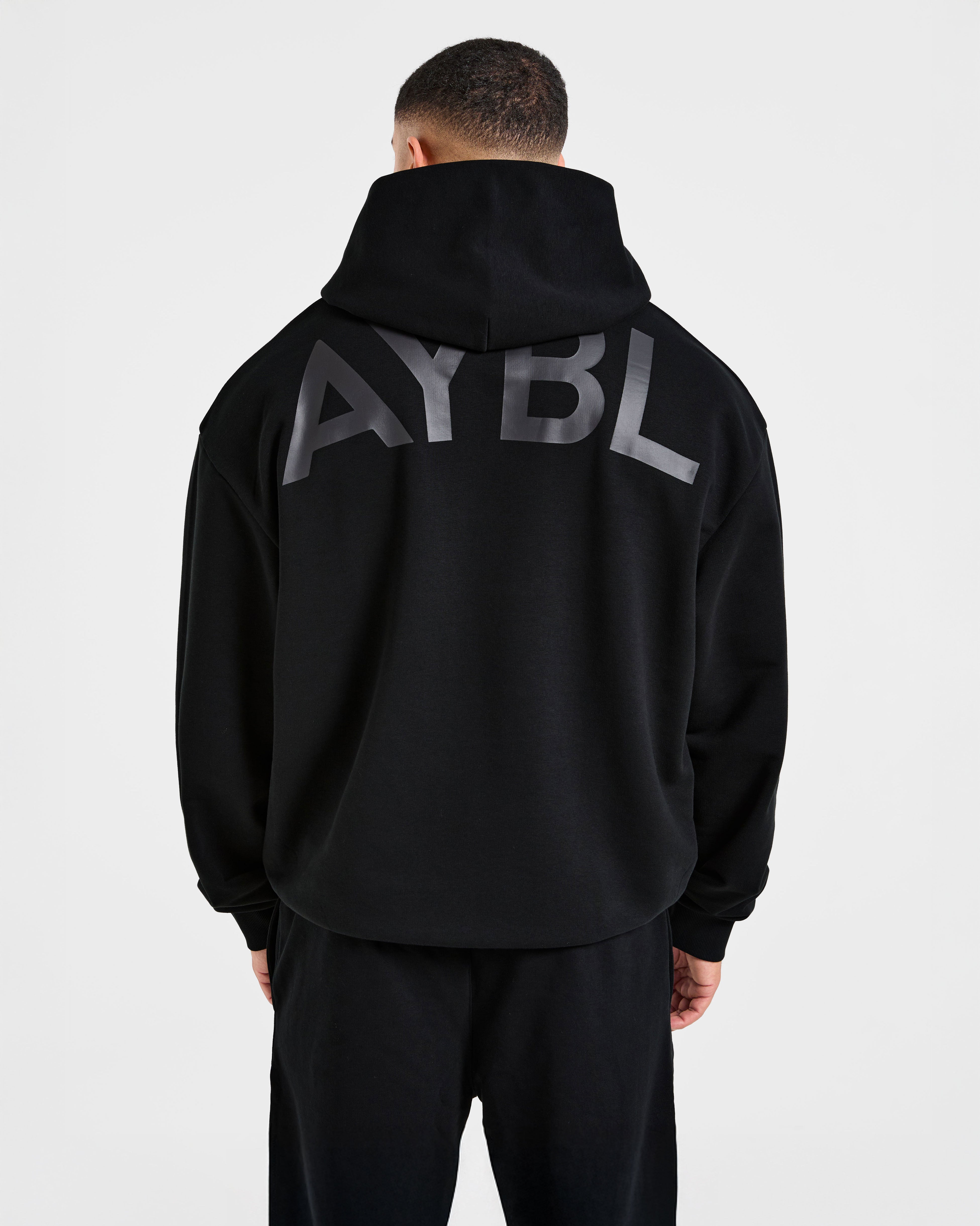 Essential Oversized Graphic Hoodie - Noir