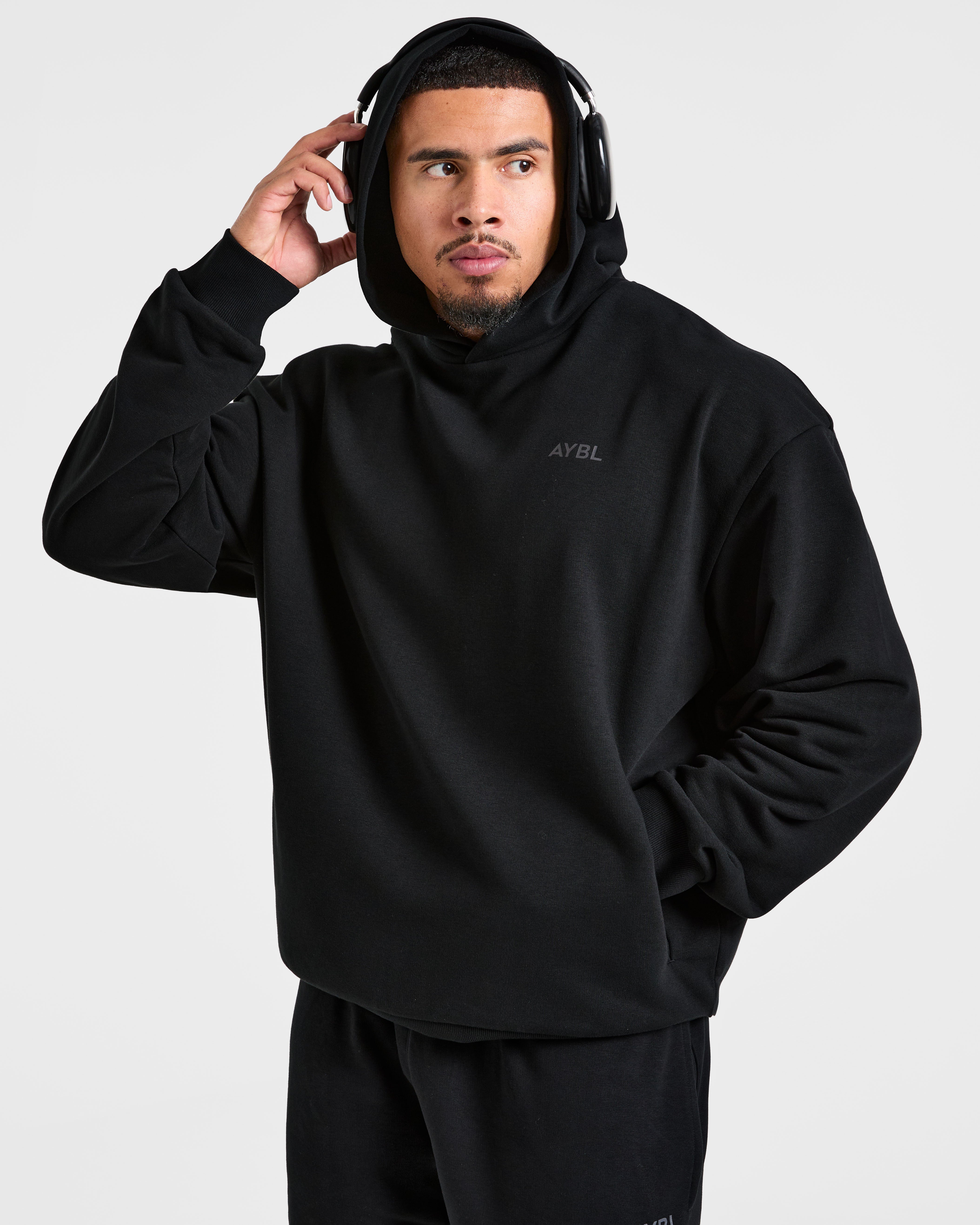 Essential Oversized Graphic Hoodie - Noir
