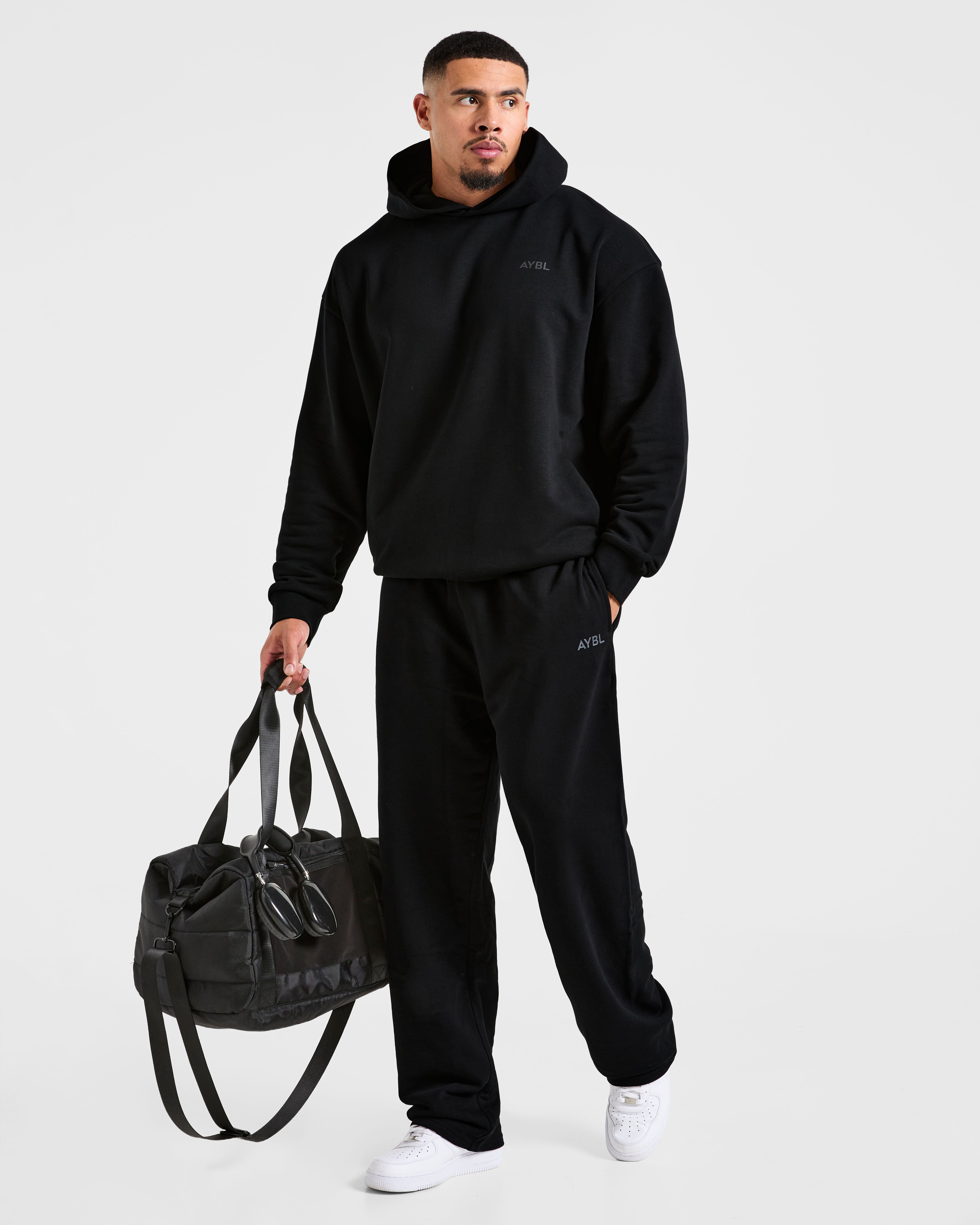 Essential Oversized Graphic Hoodie - Noir