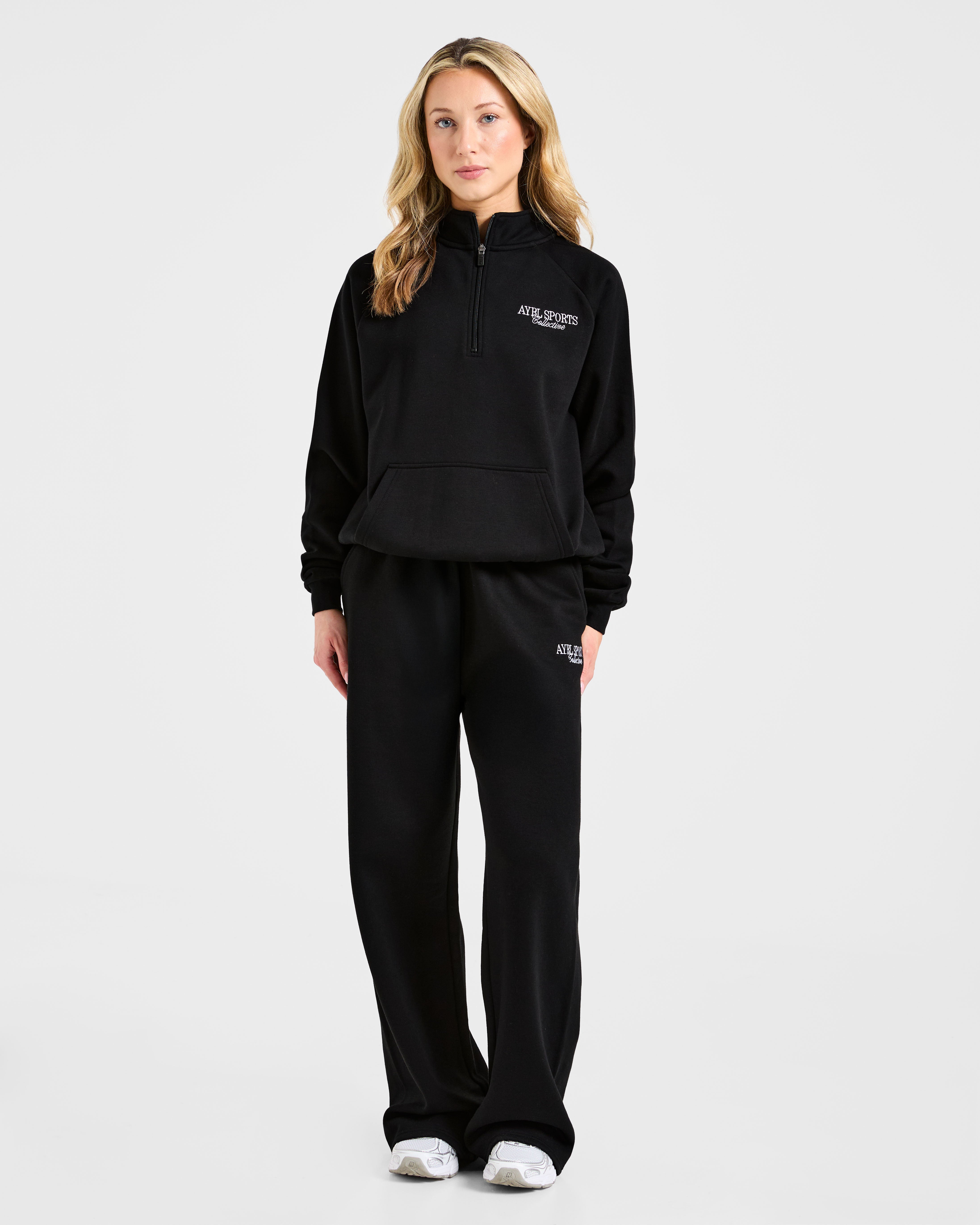 Sports Collective Oversized 1/4 Zip Pullover - Noir