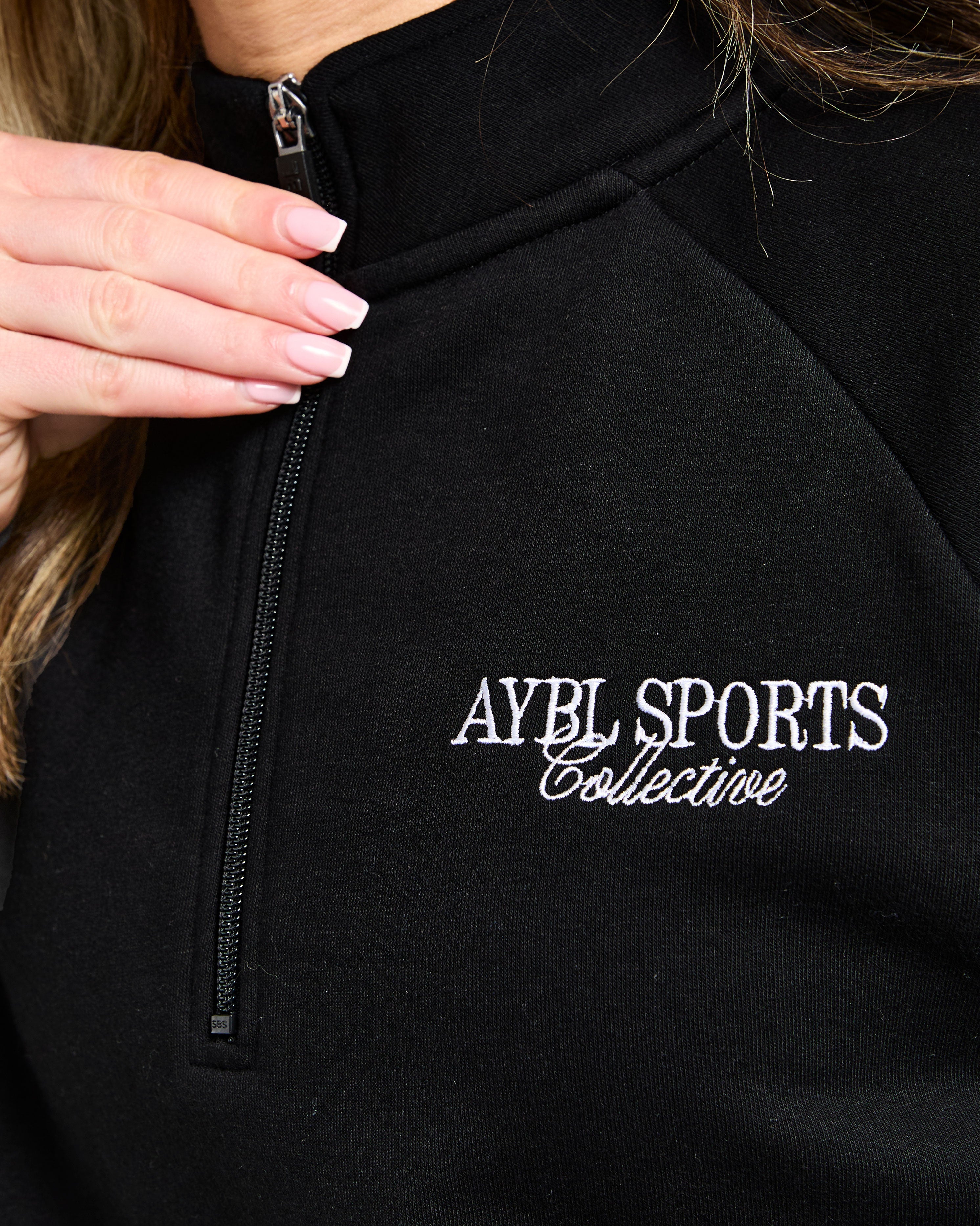 Sports Collective Oversized 1/4 Zip Pullover - Noir