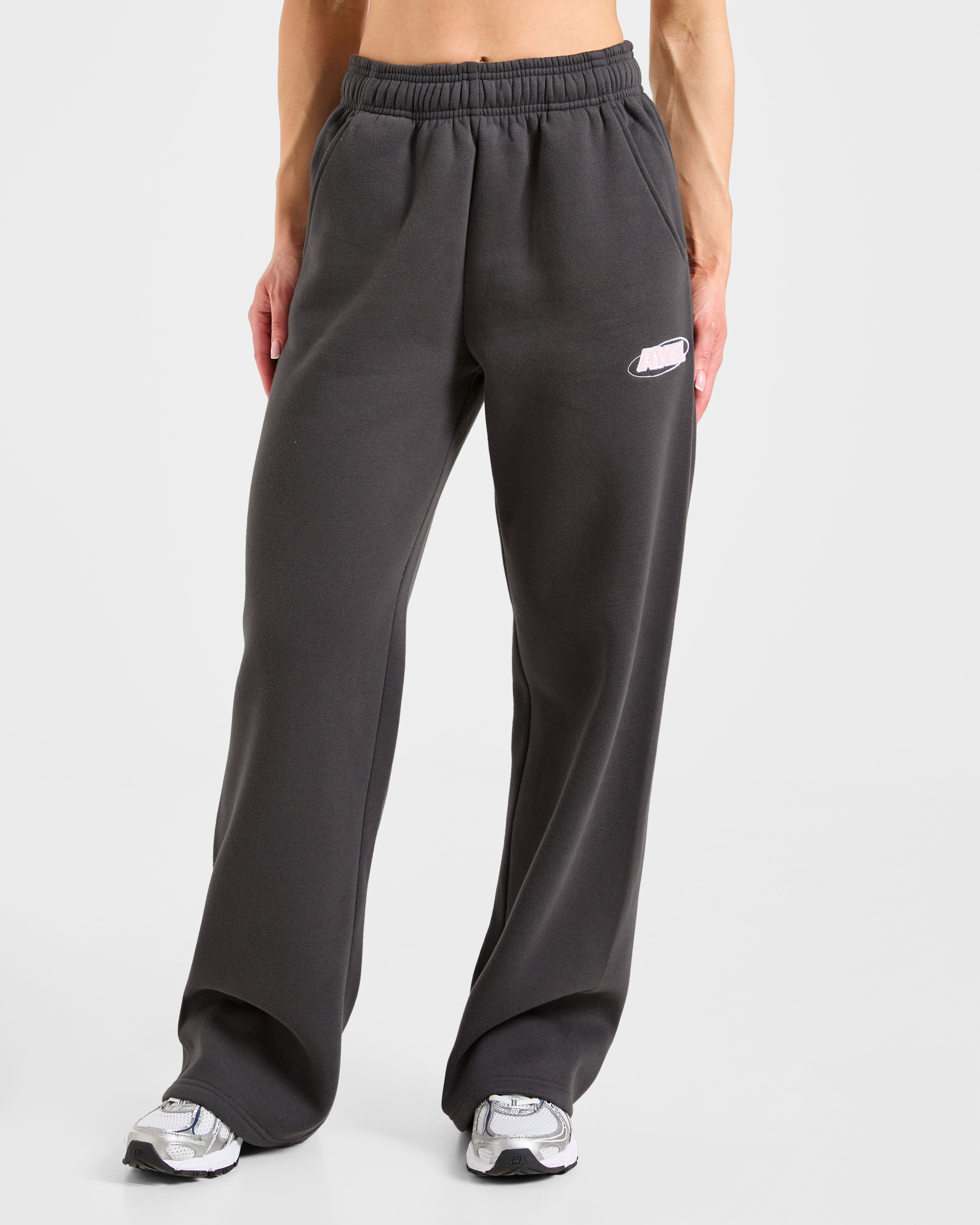 Sports Essentials Oversized Straight Leg Joggers - Charcoal/Rose