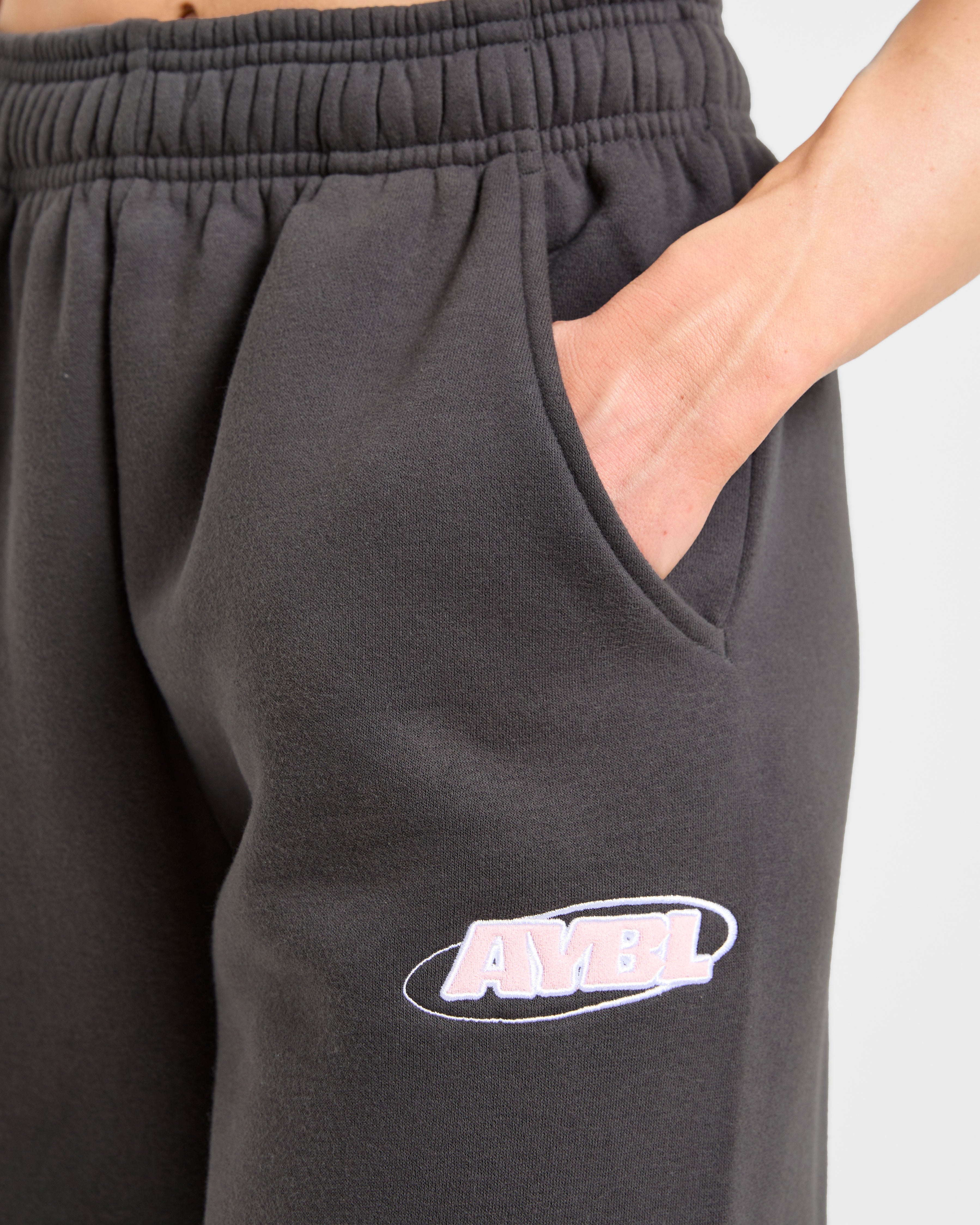 Sports Essentials Oversized Joggers - Charcoal/Rose