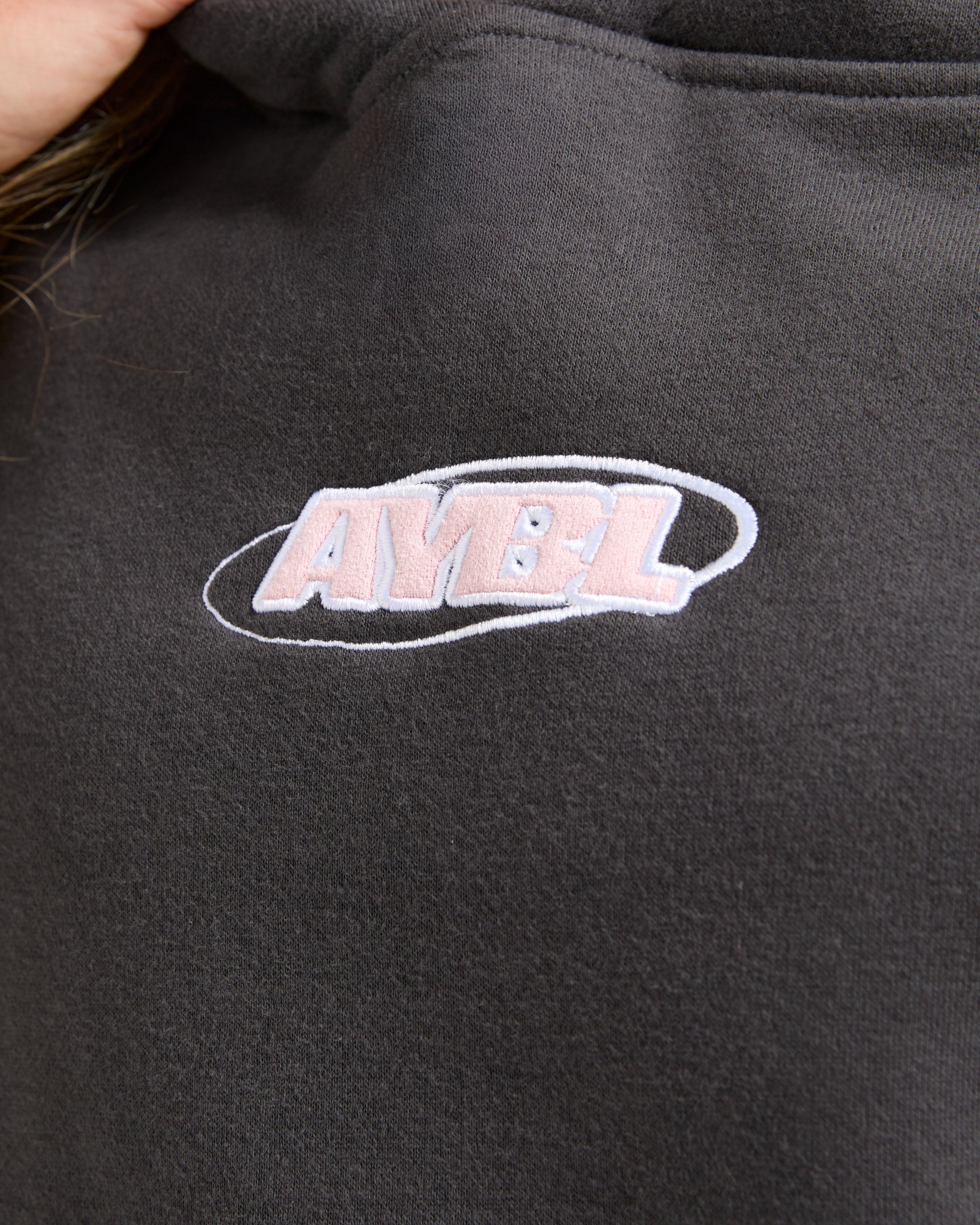 Sports Essentials Oversized Hoodie - Charcoal/Rose