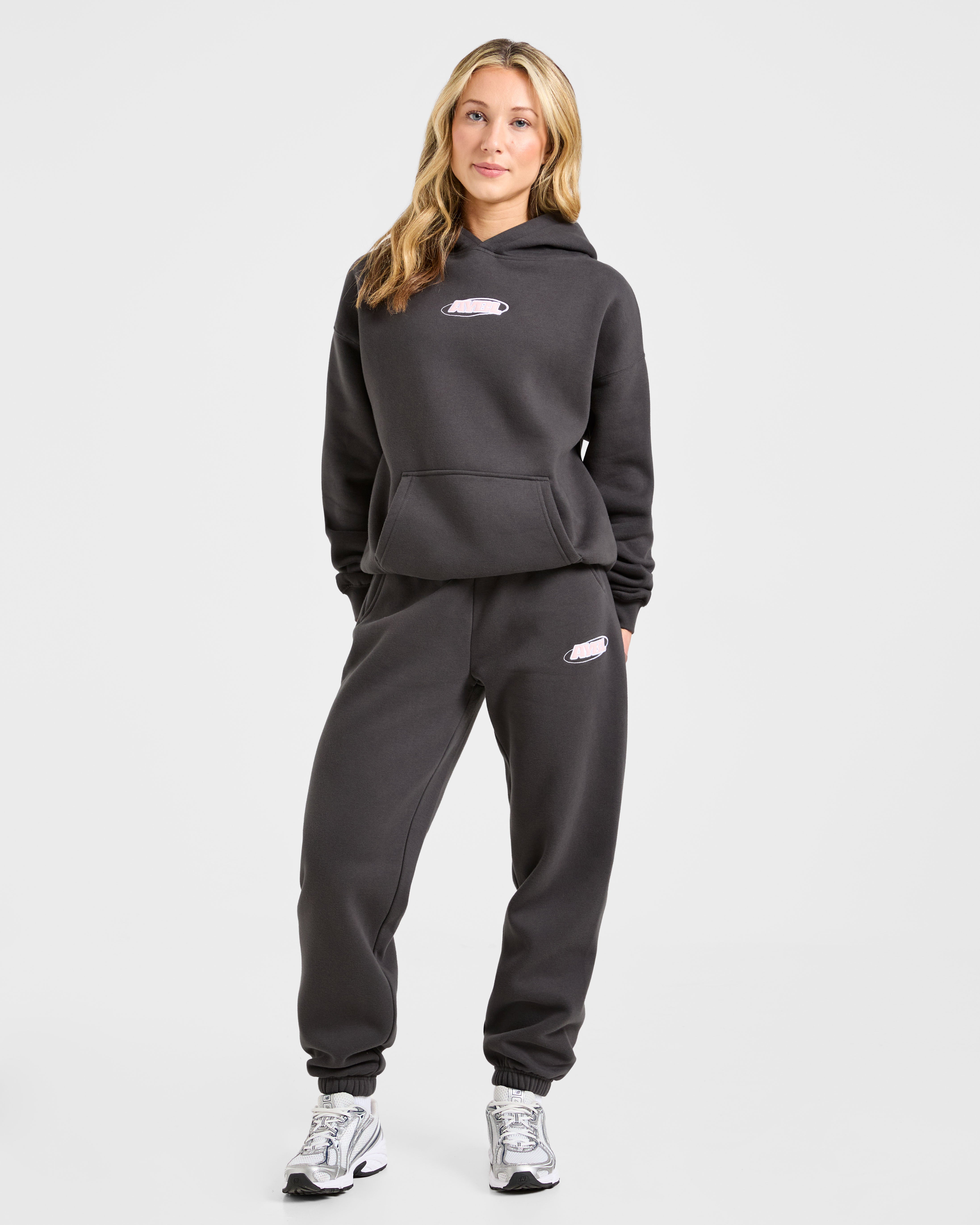 Sports Essentials Oversized Joggers - Charcoal/Rose