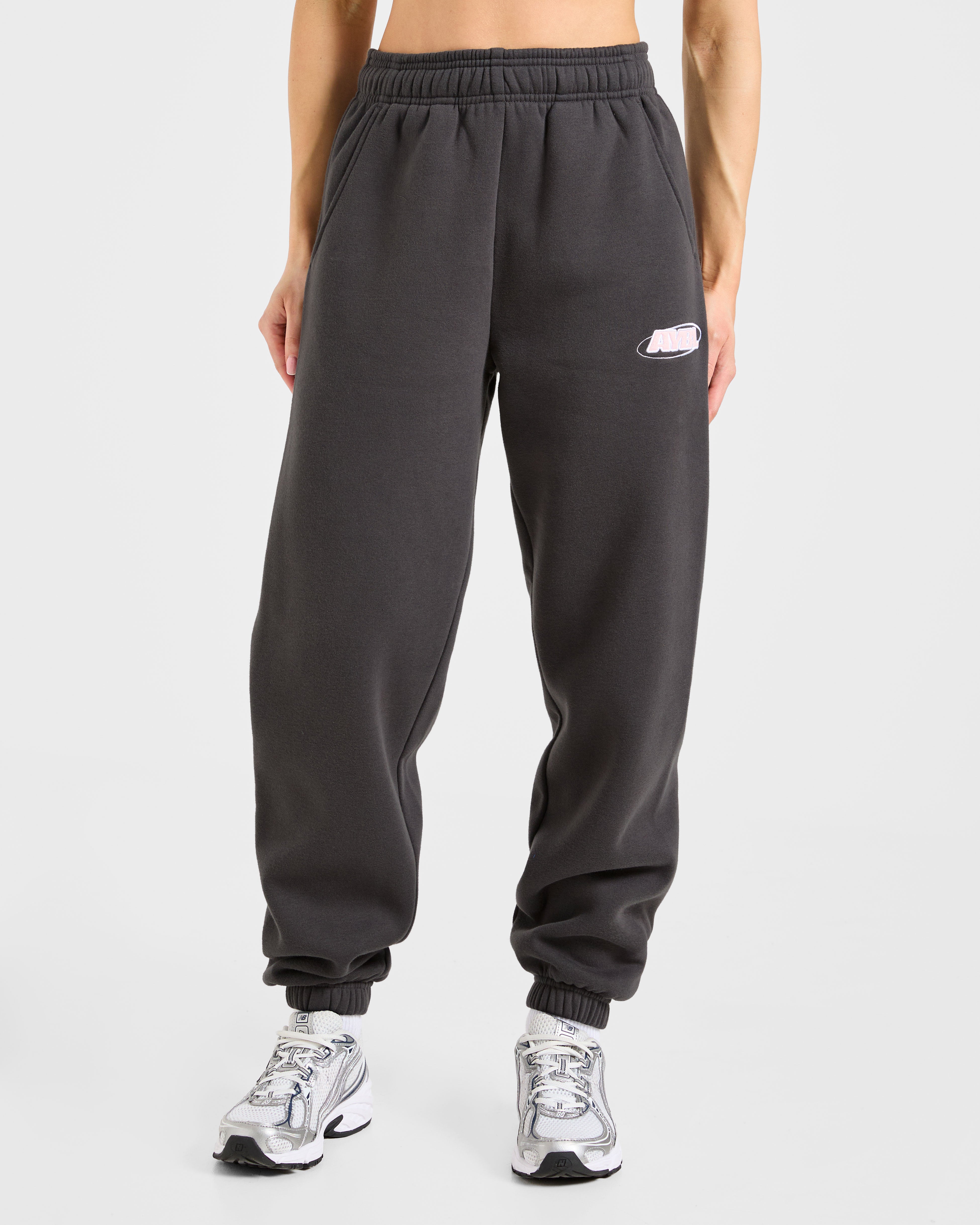 Sports Essentials Oversized Joggers - Charcoal/Rose