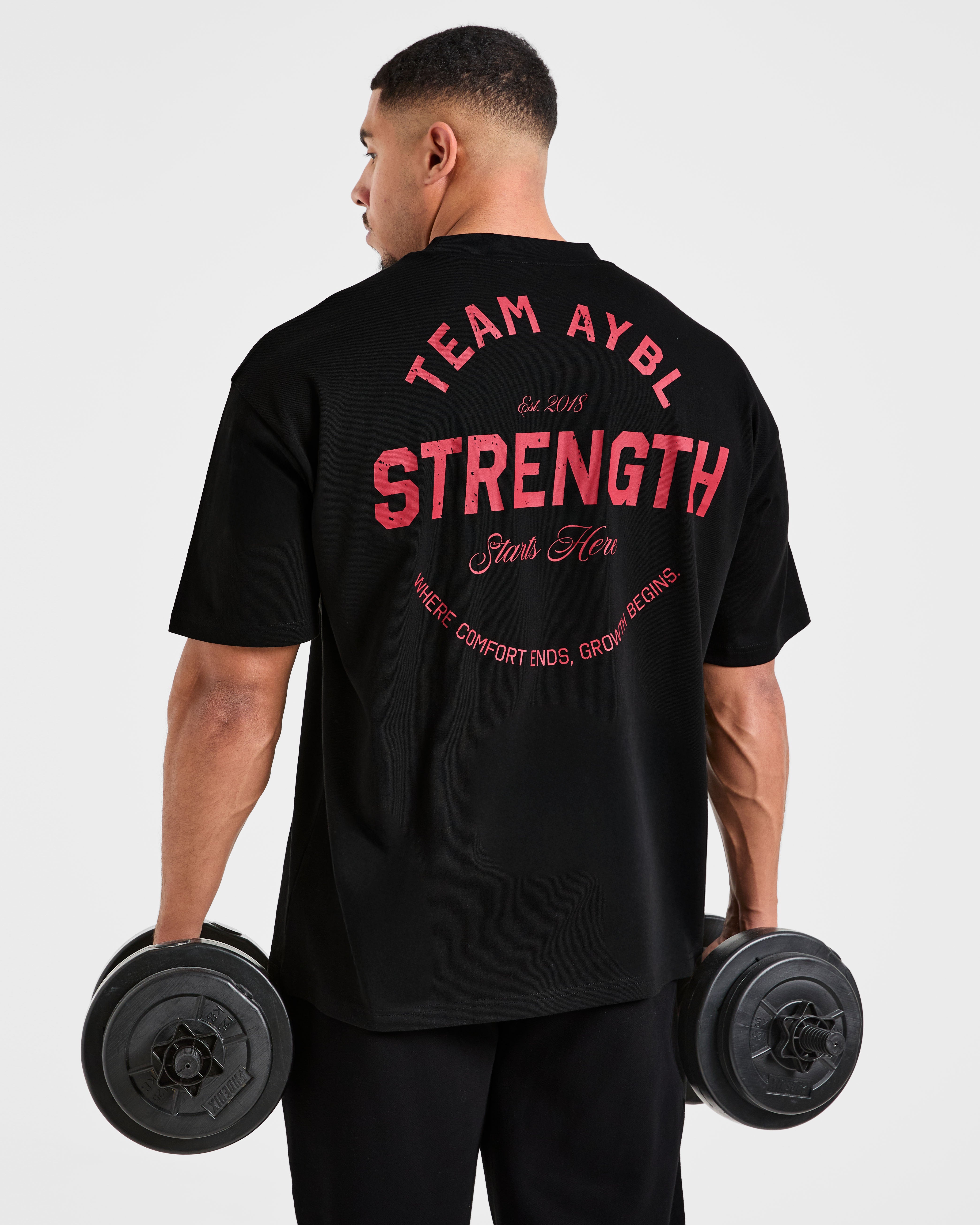 Cam Kissel x Strength Starts Here Oversized T Shirt  - Noir/Rouge