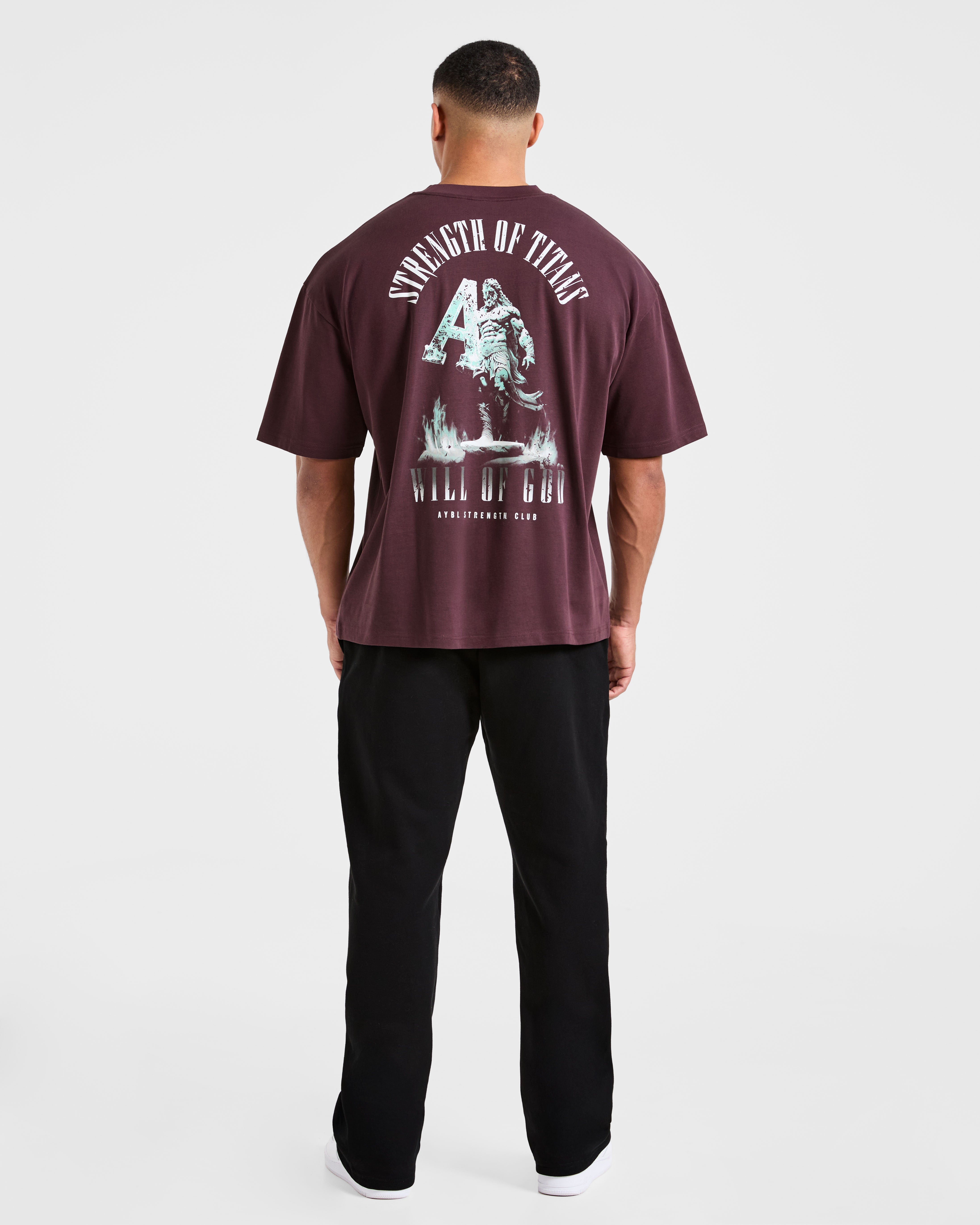 Strength Of Titans Oversized T Shirt - Smoke Berry