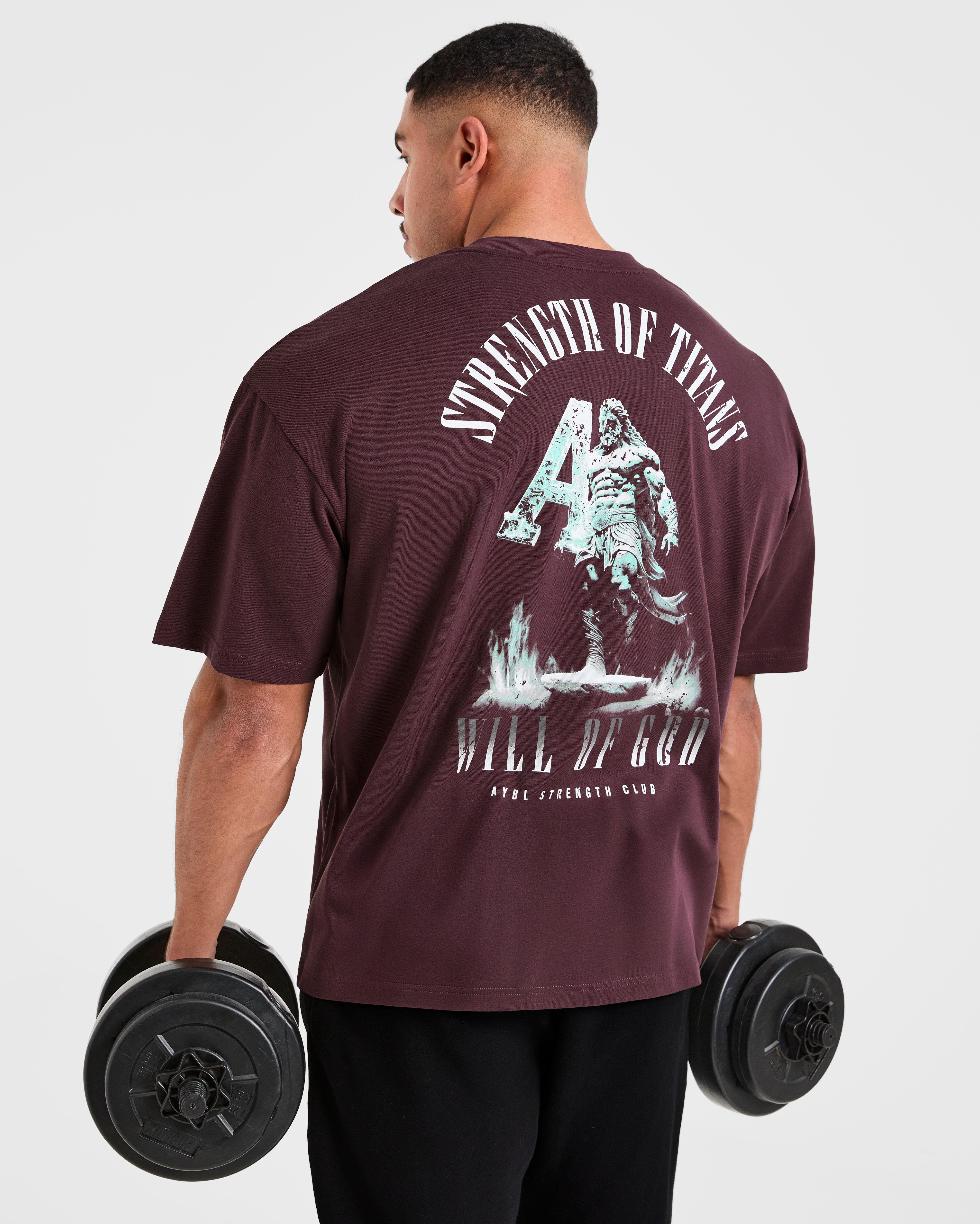 Strength Of Titans Oversized T Shirt - Smoke Berry