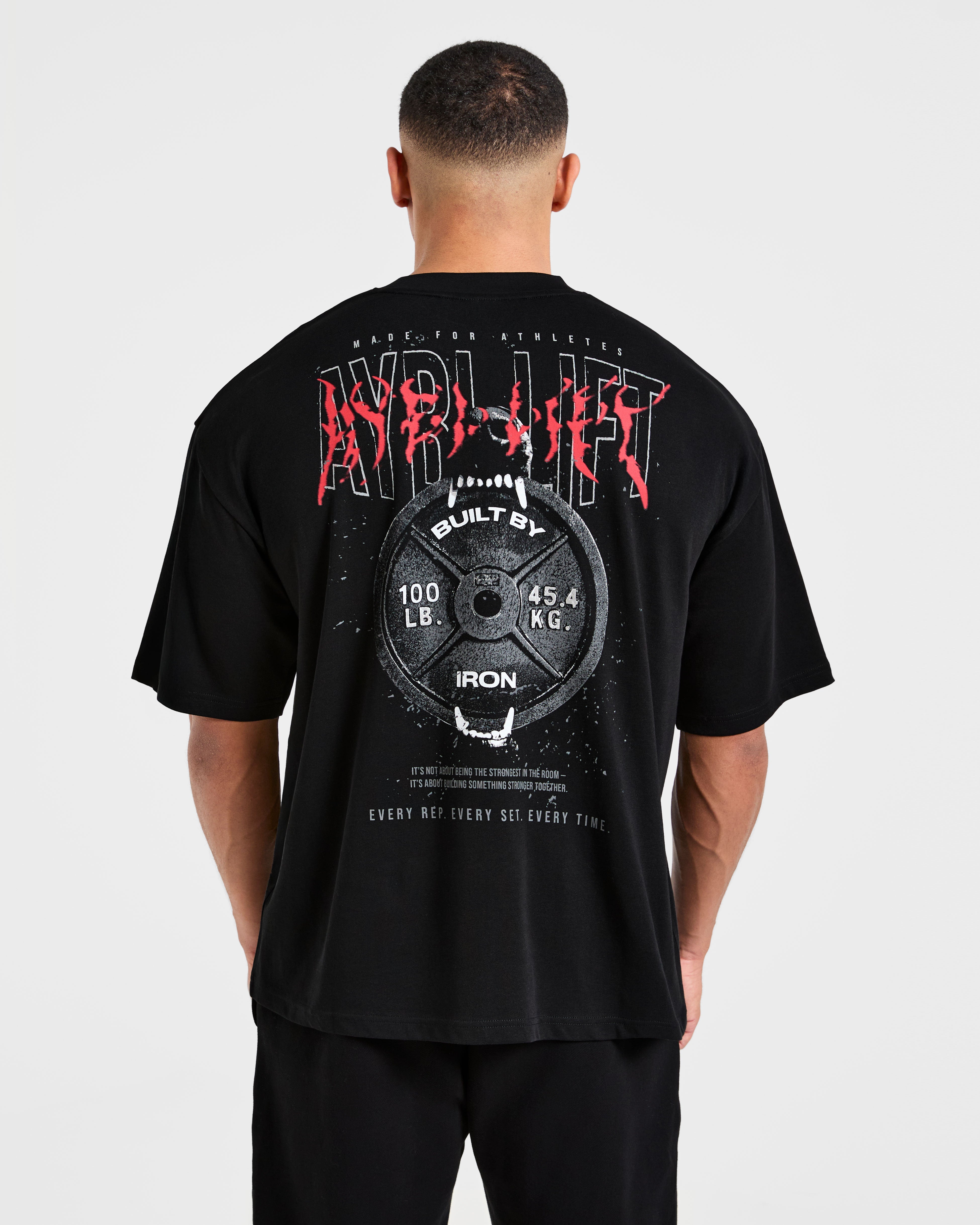 Doberman Strength Oversized T Shirt - Noir/Rouge