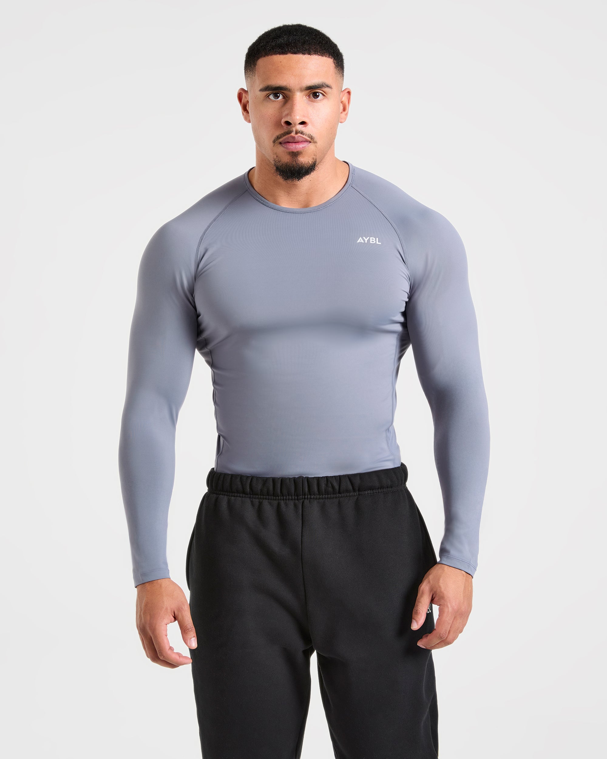 Compression Long Sleeve T Shirt - Slate Gris