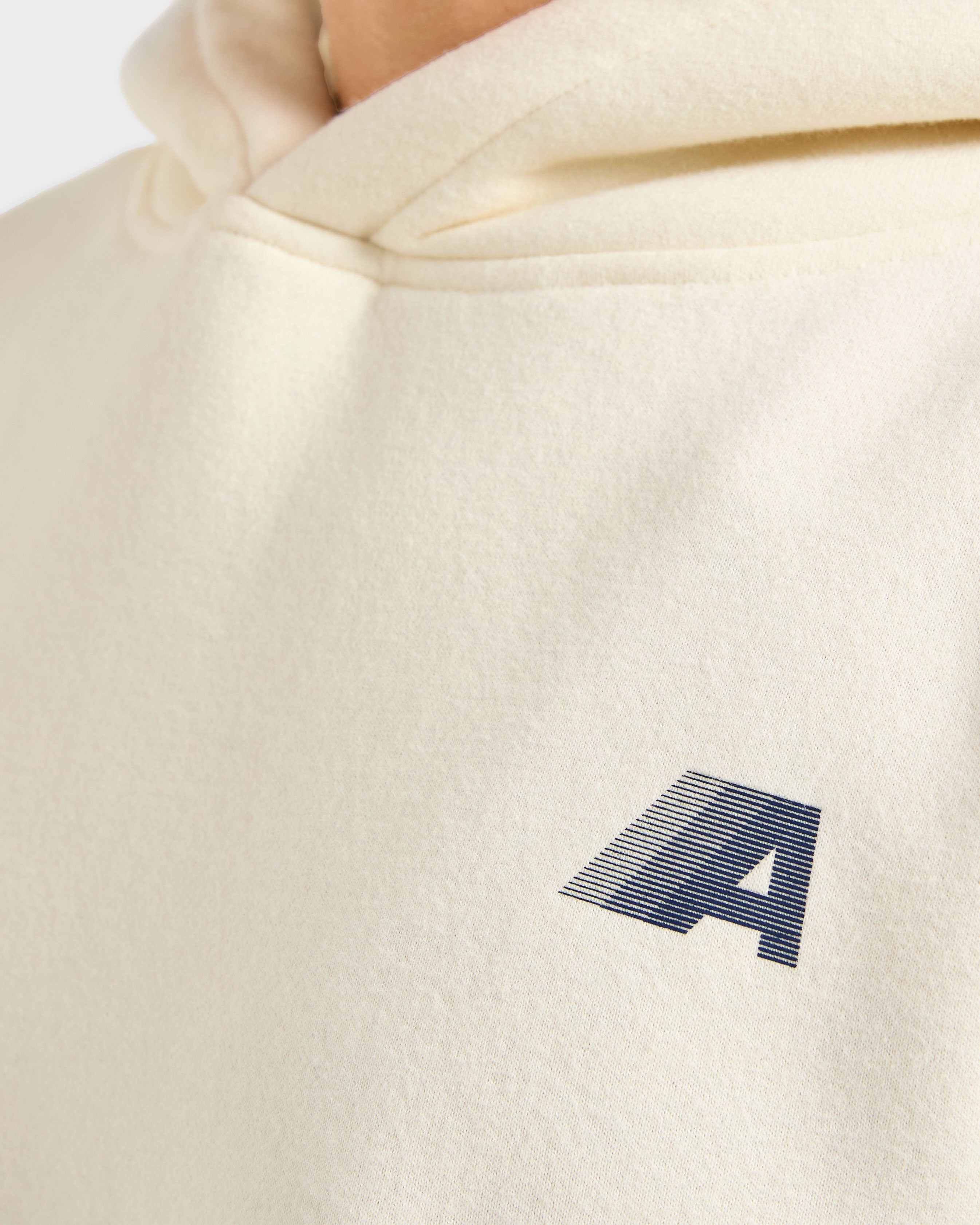 Retro Athletics Oversized Hoodie - Butter Jaune/Navy