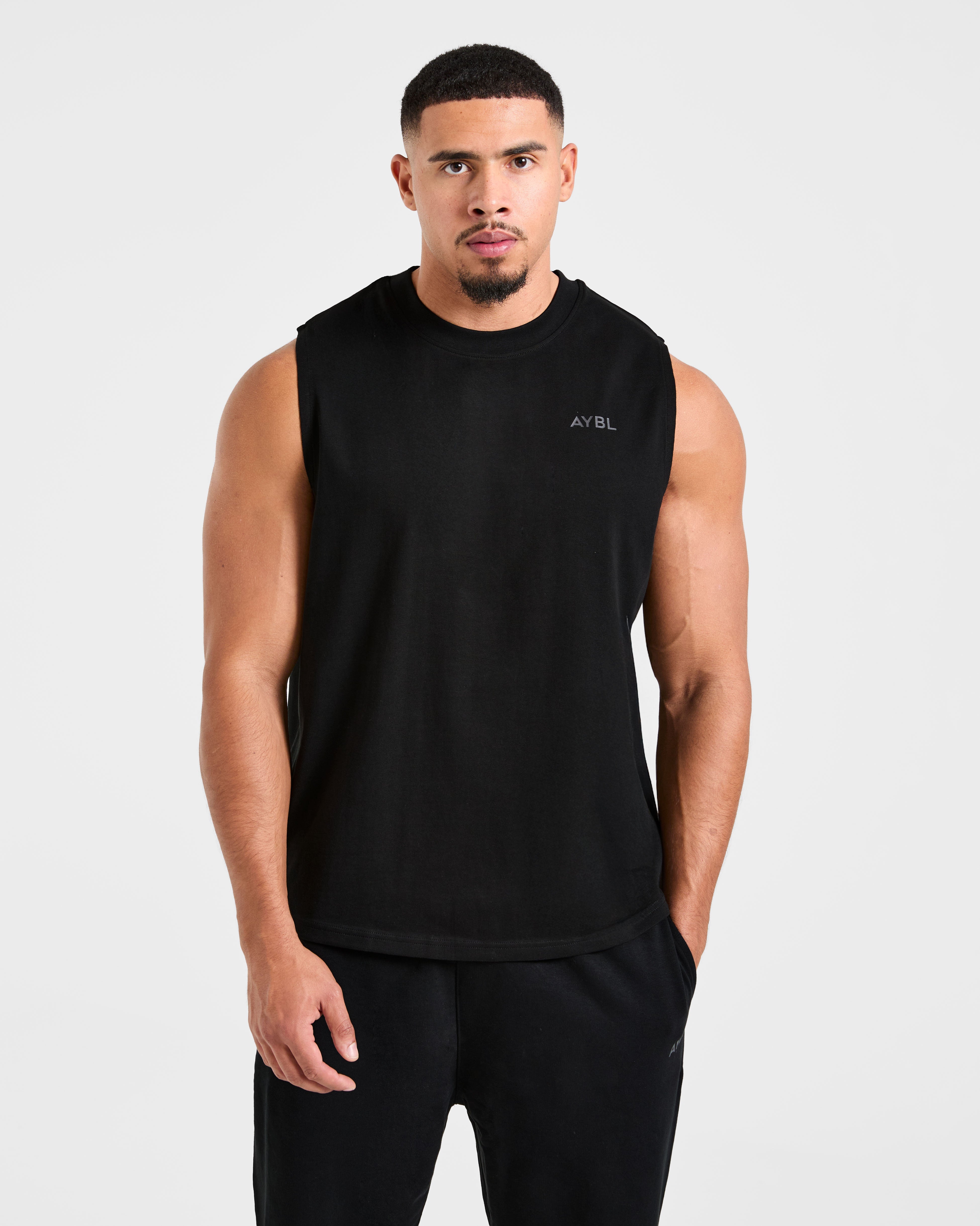 Essential Oversized Graphic Tank - Noir