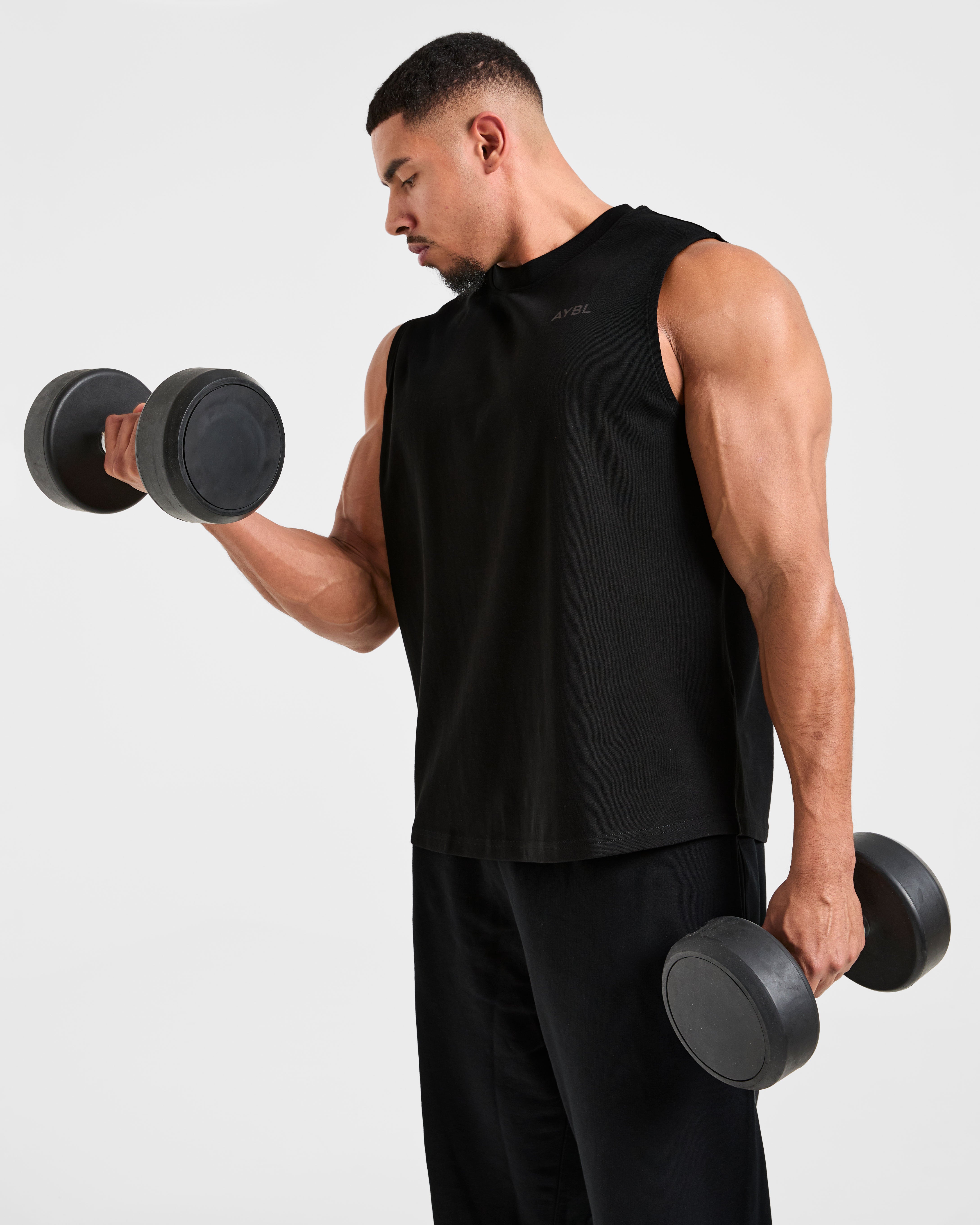 Essential Oversized Graphic Tank - Noir