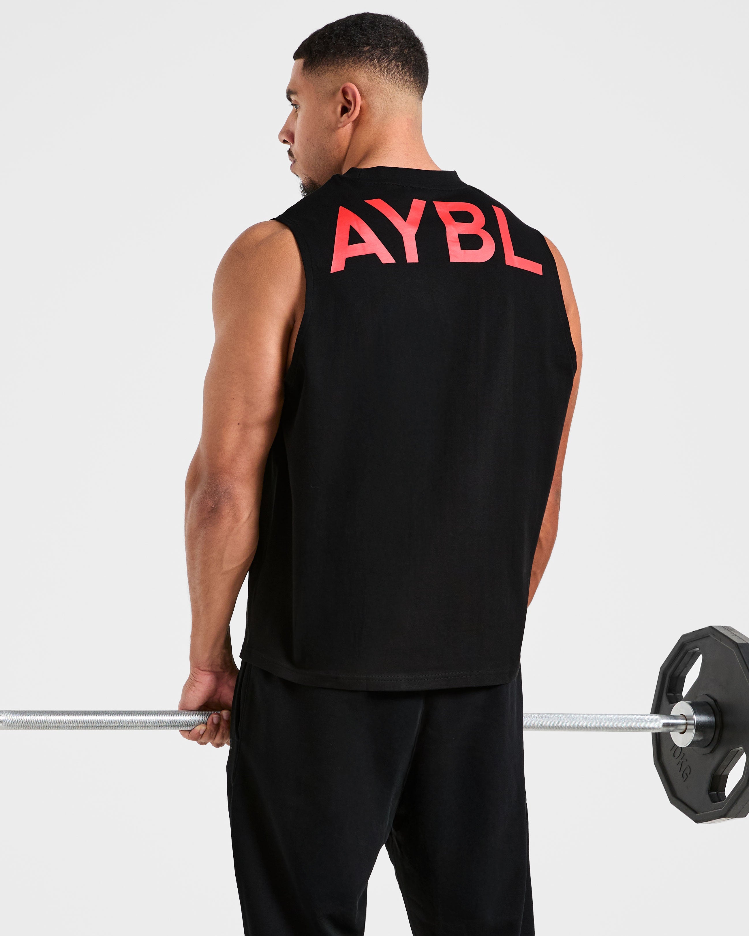 Essential Oversized Graphic Tank - Noir/Rouge