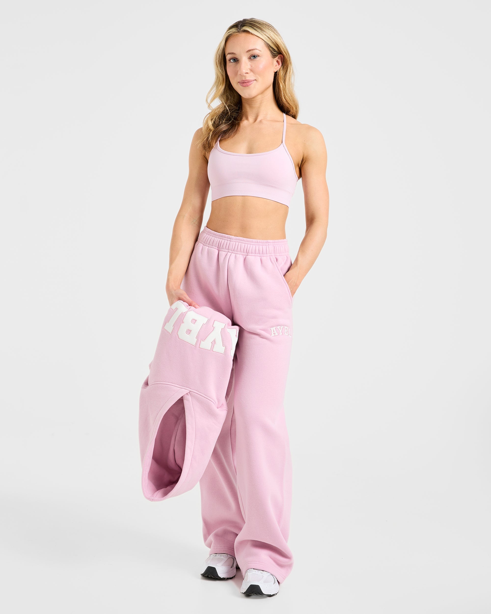 Varsity 2.0 Oversized Straight Leg Joggers - Iced Rose
