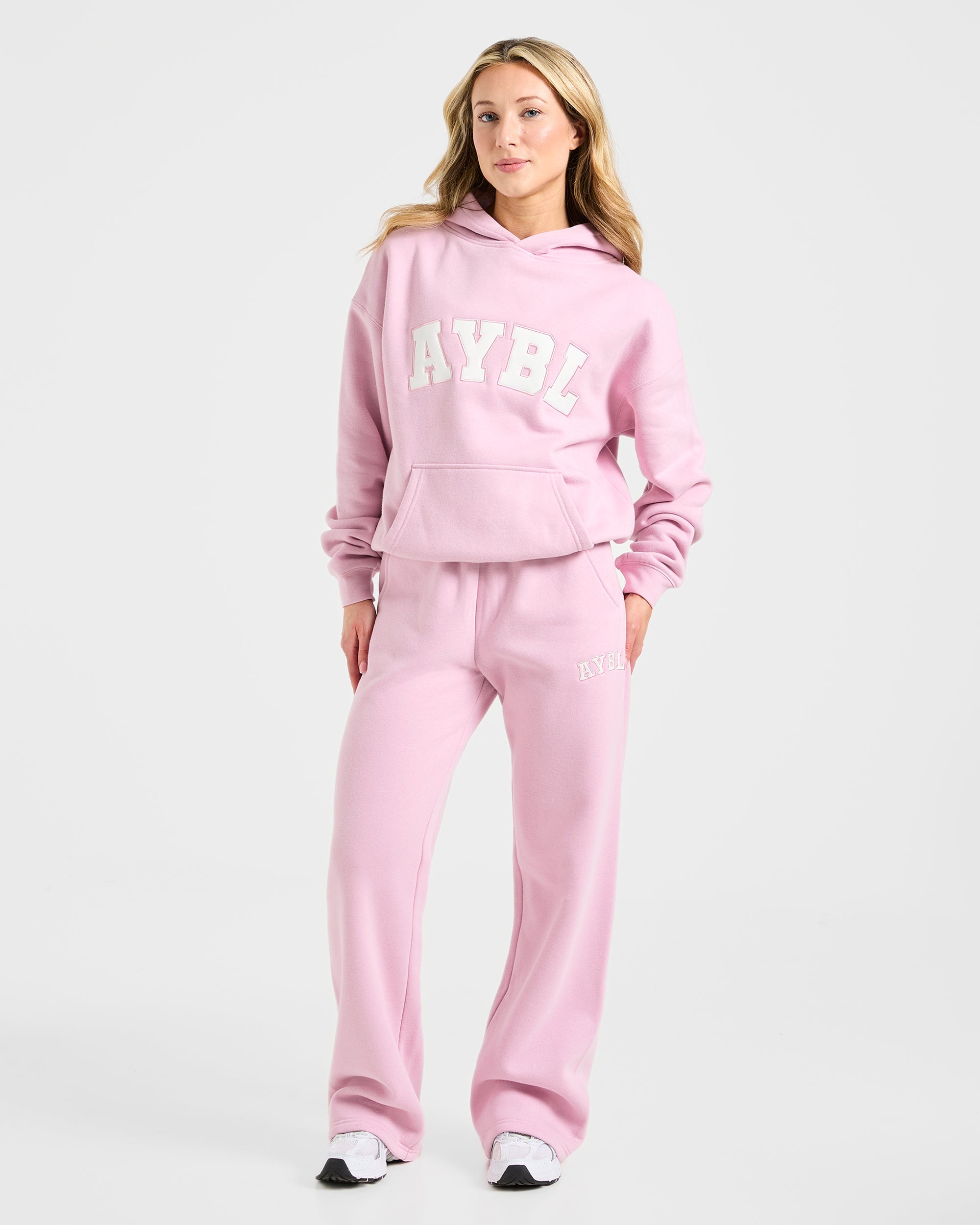 Varsity 2.0 Oversized Straight Leg Joggers - Iced Rose
