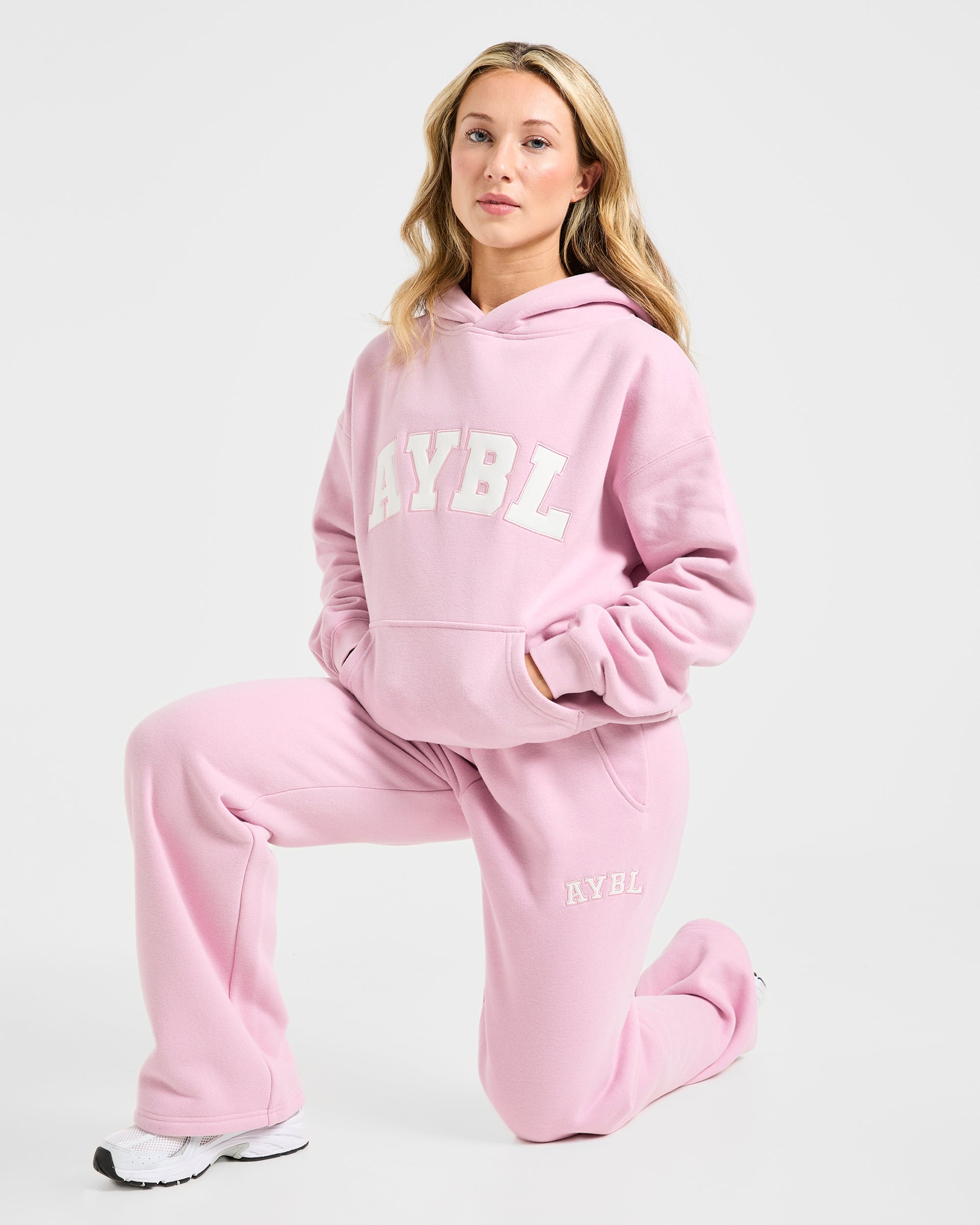 Varsity 2.0 Oversized Straight Leg Joggers - Iced Rose