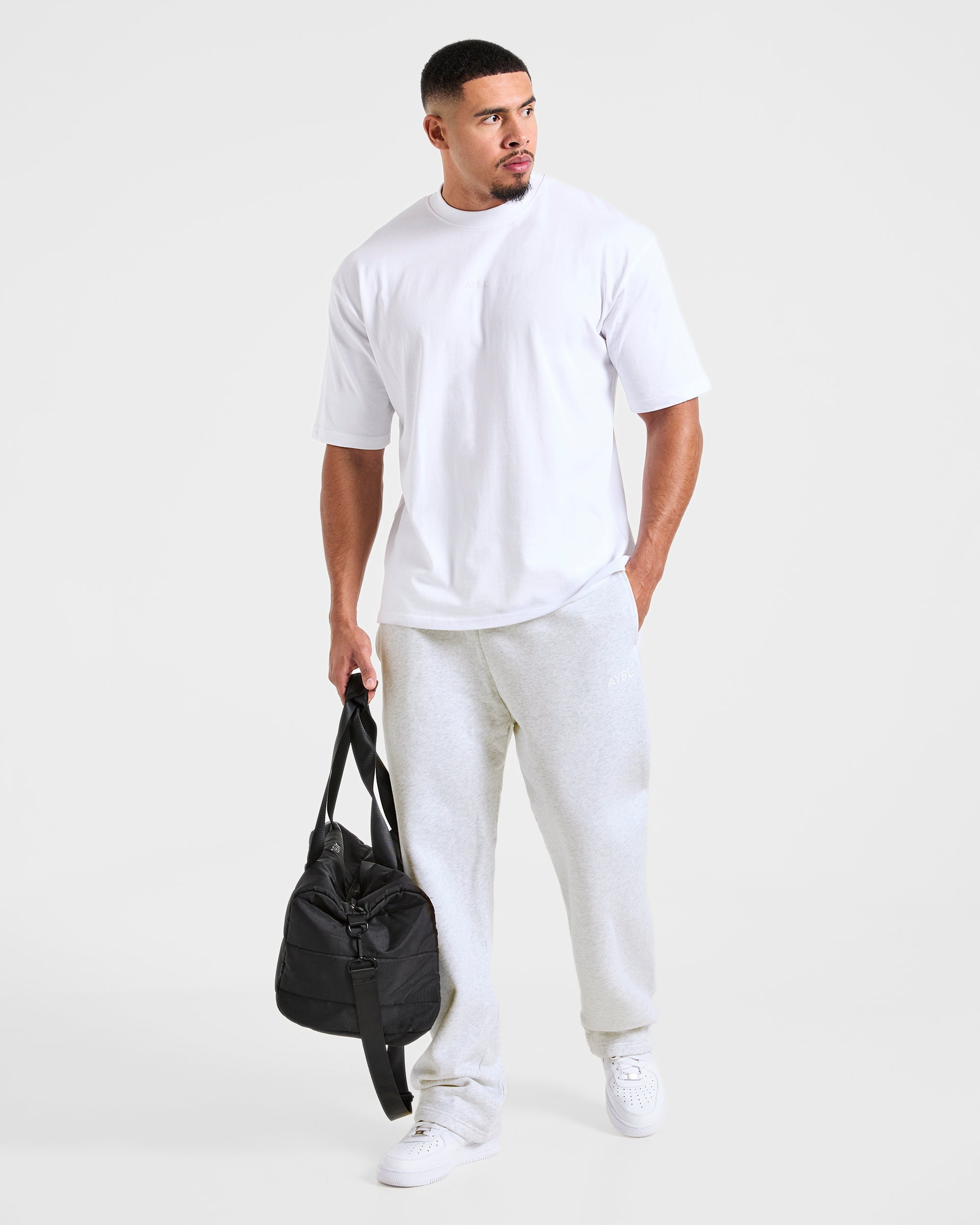 Essential Oversized Straight Leg Joggers - Gris Marl