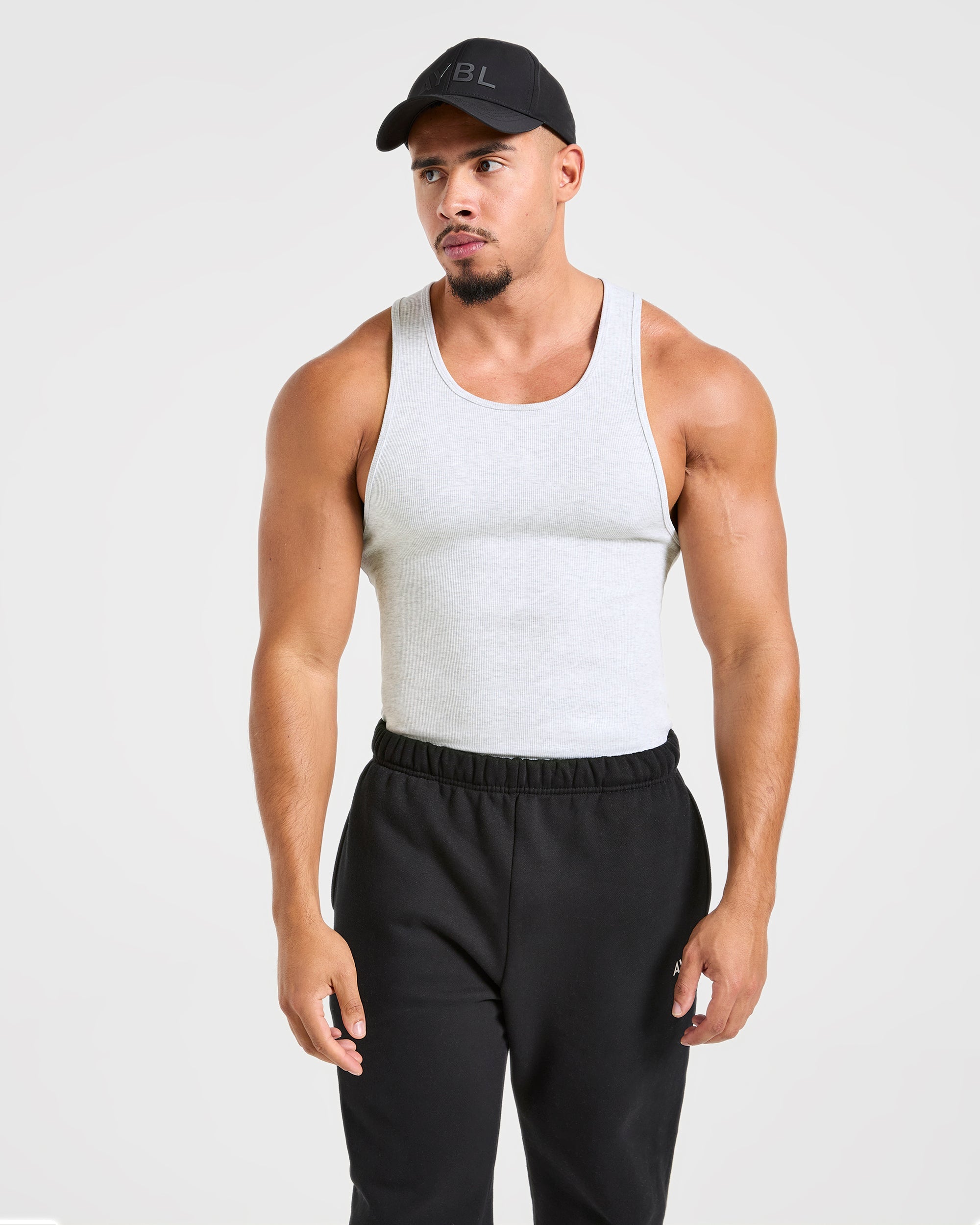 Muscle Ribbed Tank - Light Gris Marl