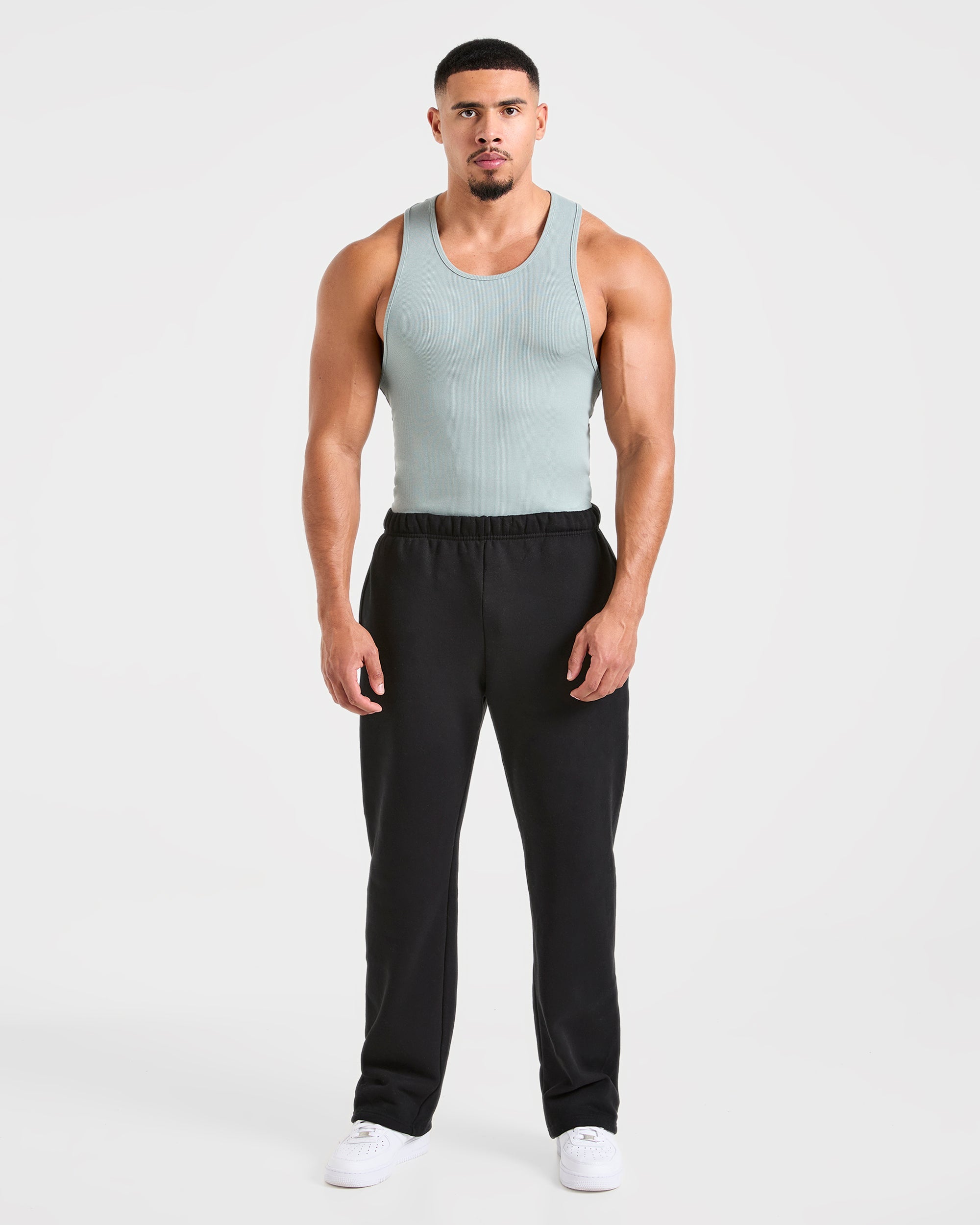 Muscle Ribbed Tank - Stone Bleu