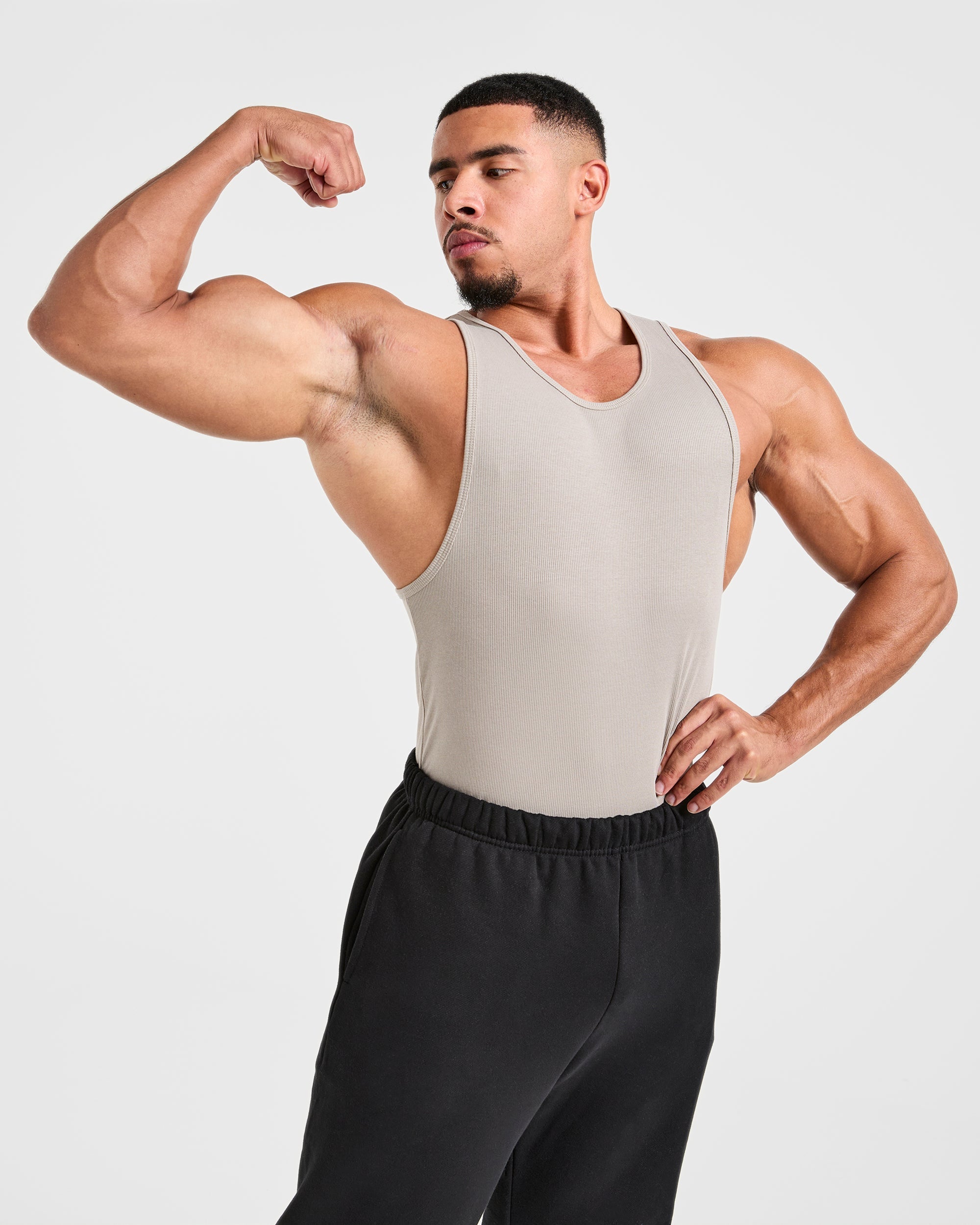 Muscle Ribbed Tank - Cloud Gris