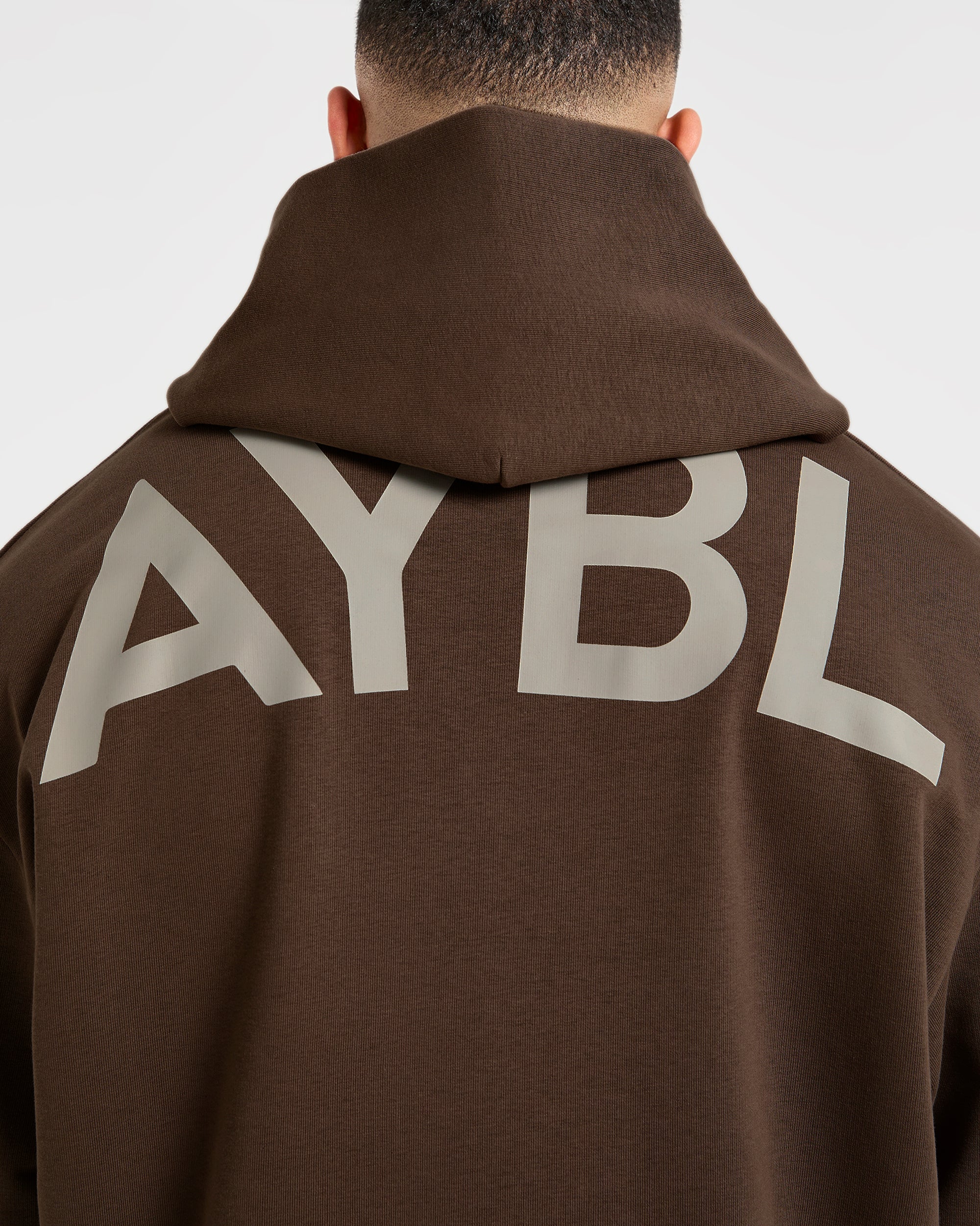 Essential Oversized Graphic Hoodie - Marron