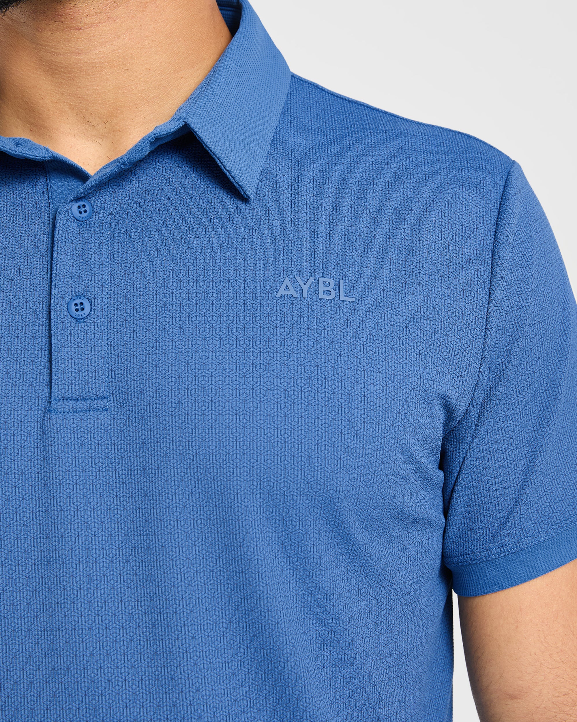 Precision Geometric Polo - Ocean Bleu