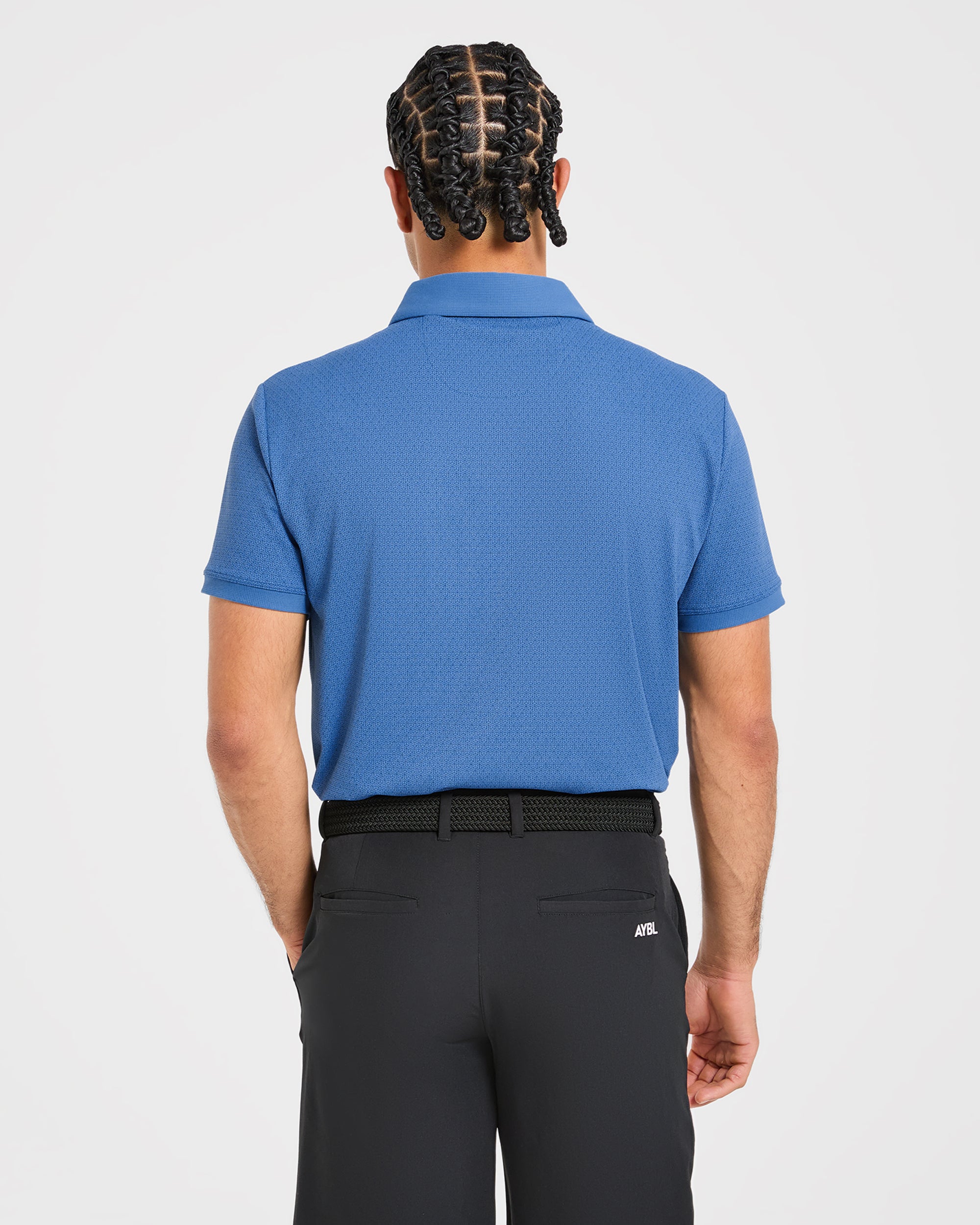 Precision Geometric Polo - Ocean Bleu