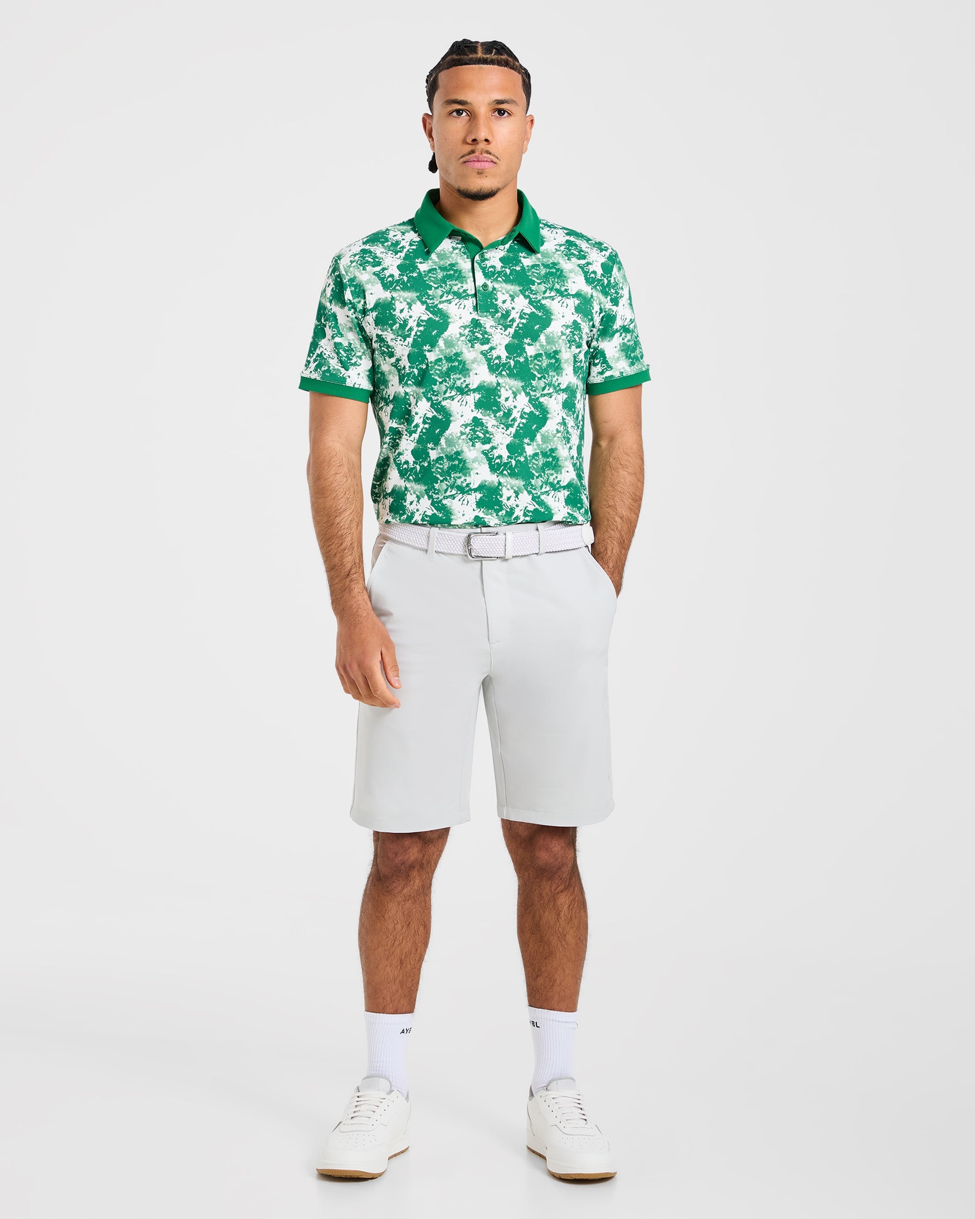 Precision Splatter Polo - Rye Vert/Crème