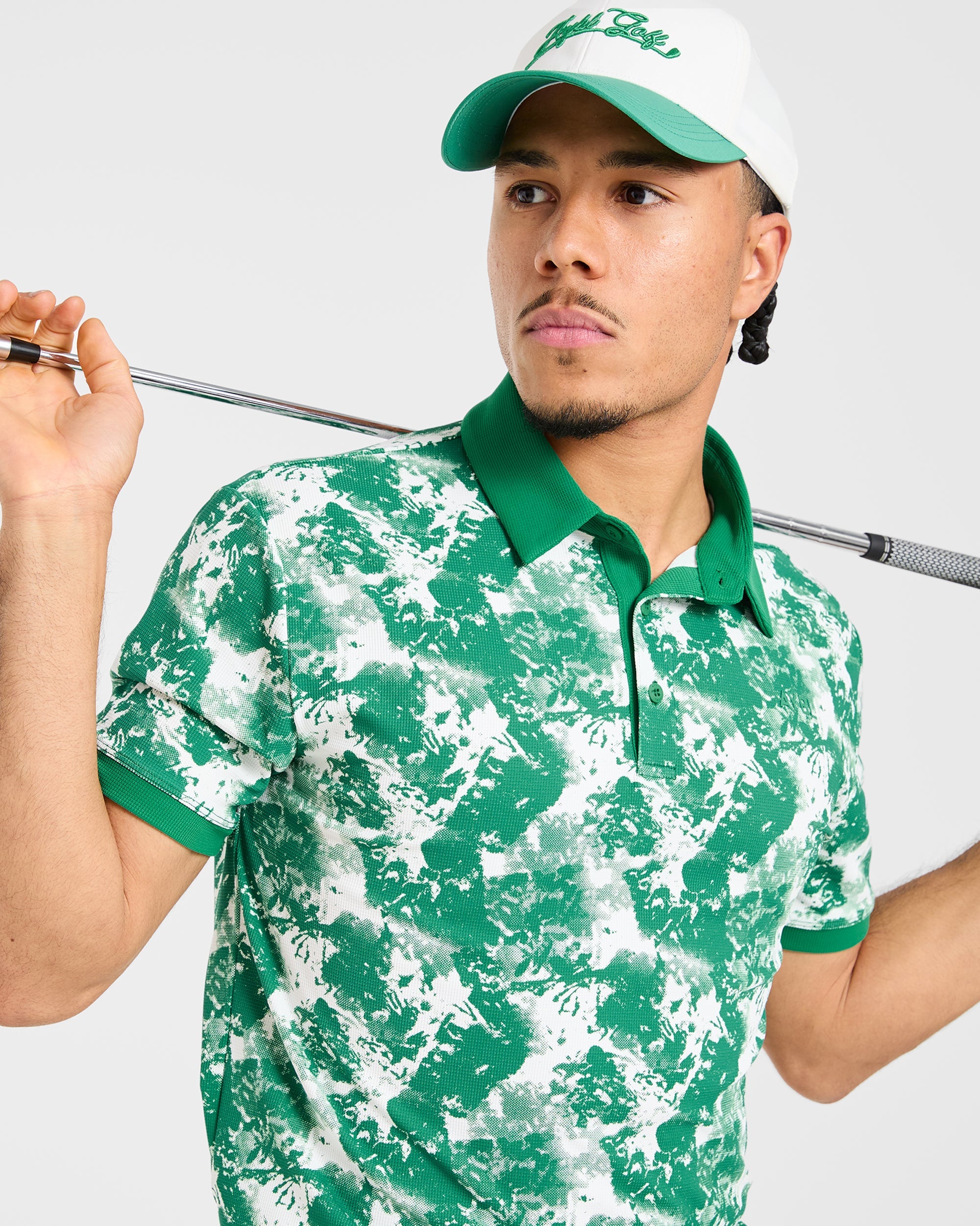Precision Splatter Polo - Rye Vert/Crème