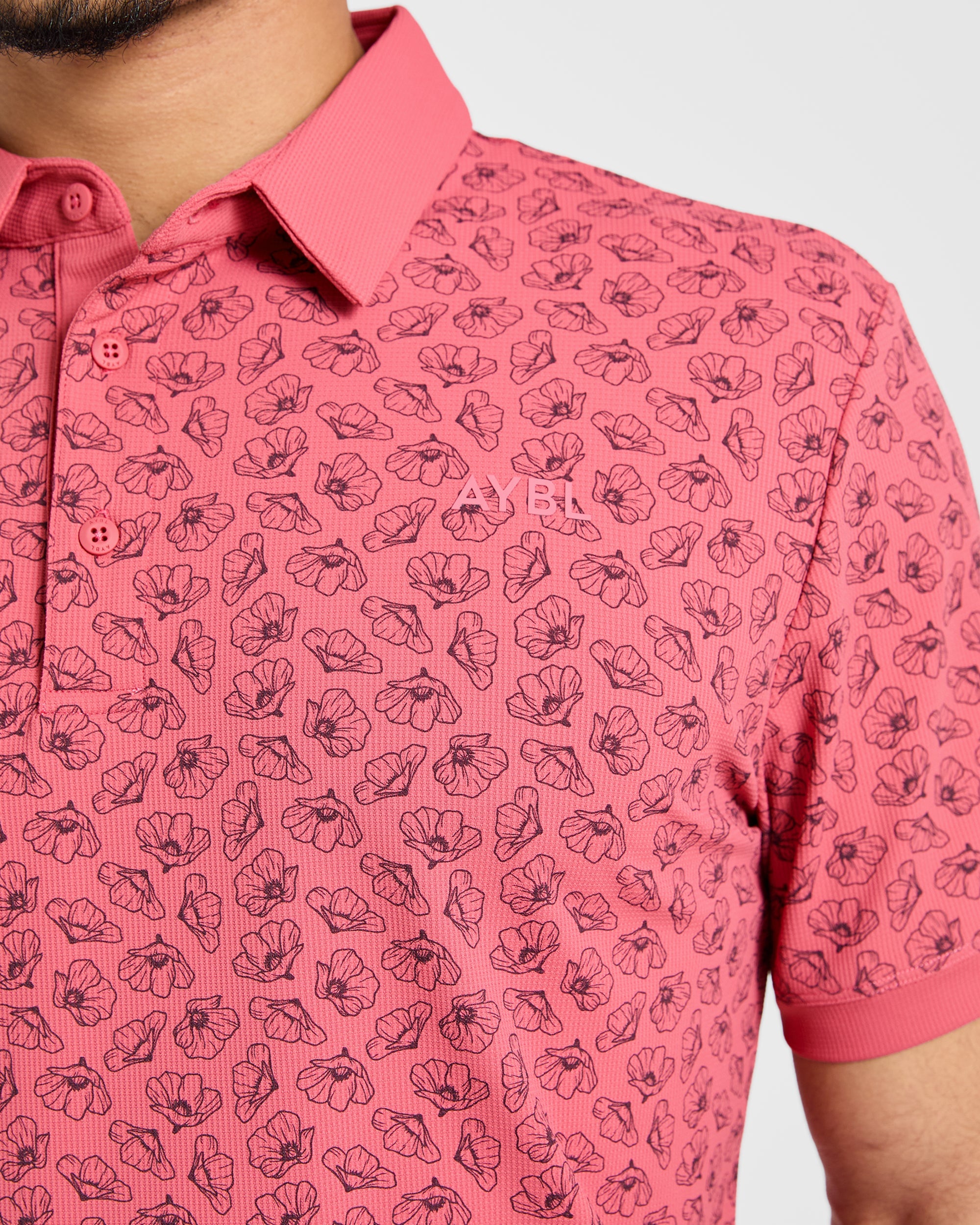 Precision Camellias Polo - Rouge