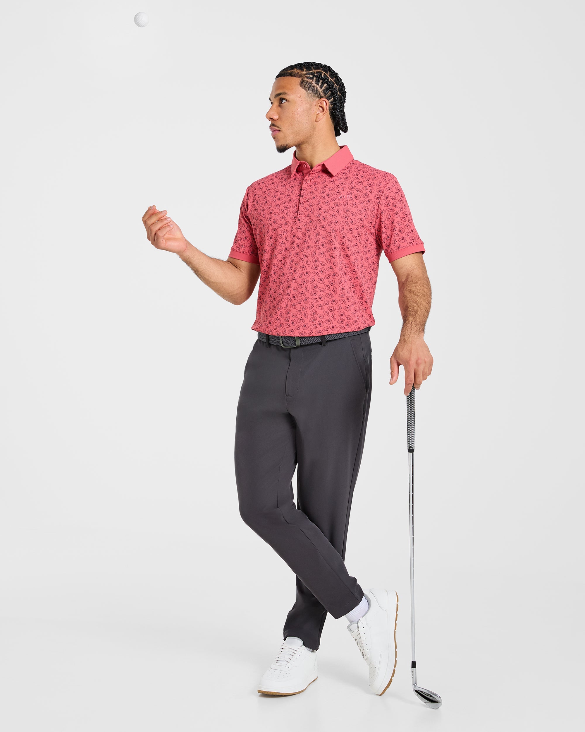 Precision Camellias Polo - Rouge