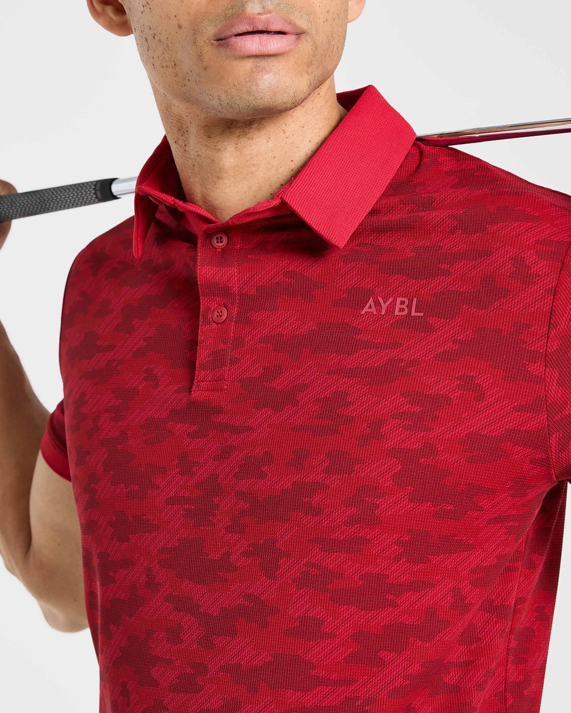 Precision Camo Polo - Muted Rouge