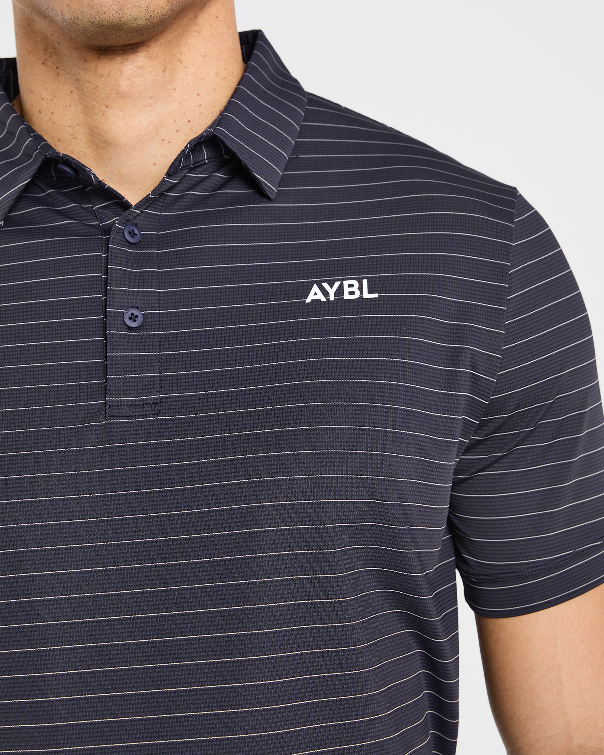 Classic Stripe Polo - Navy