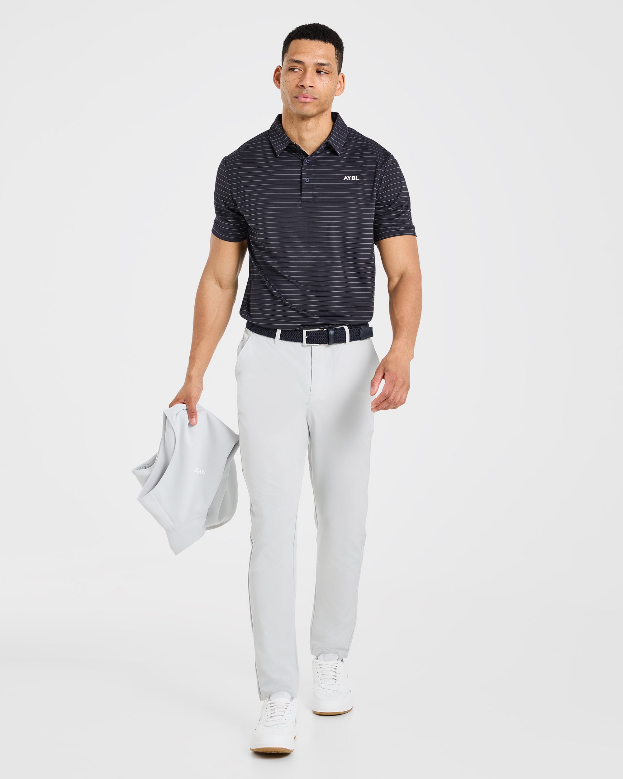 Classic Stripe Polo - Navy
