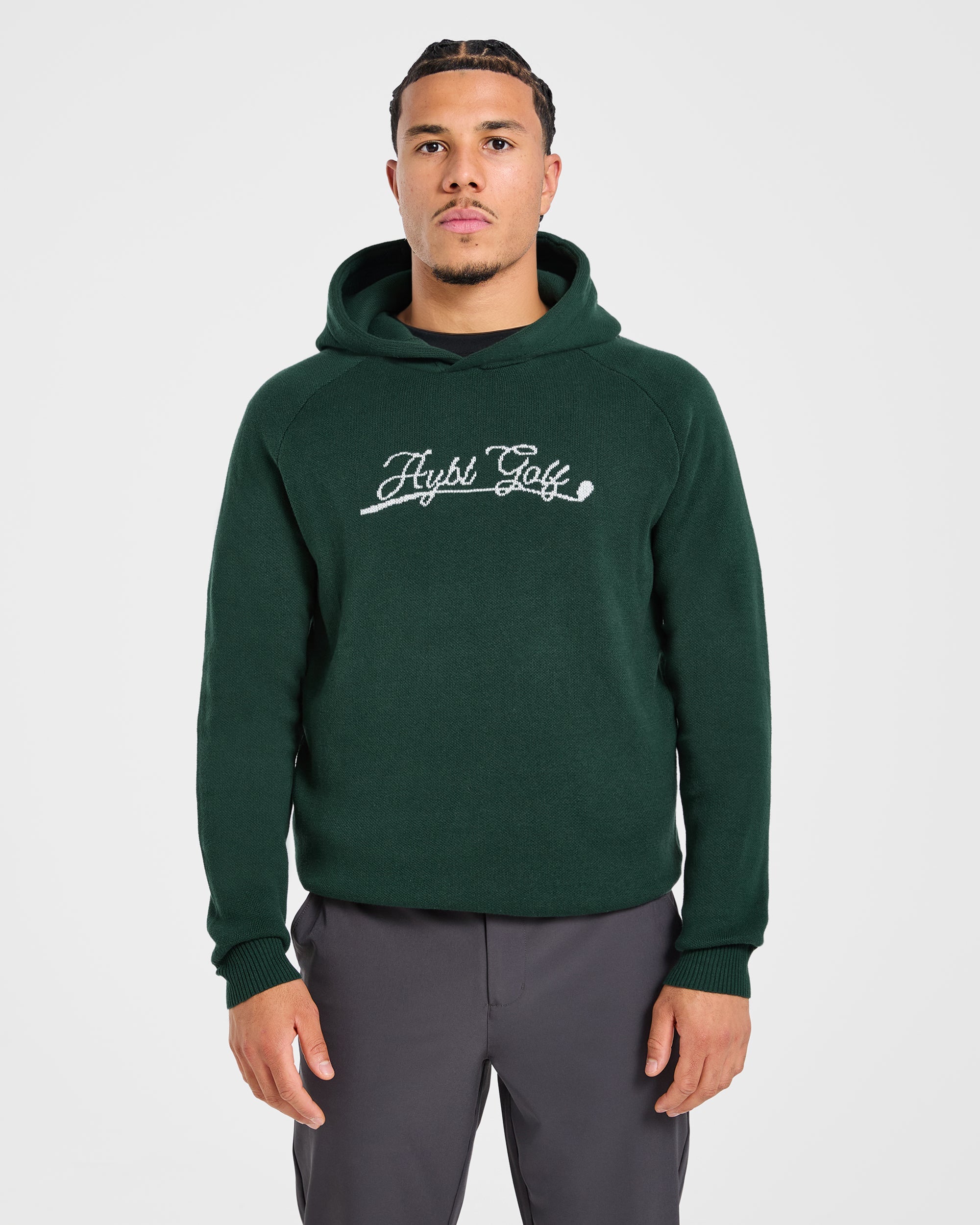 Golf Club Knitted Hoodie - Pine Vert